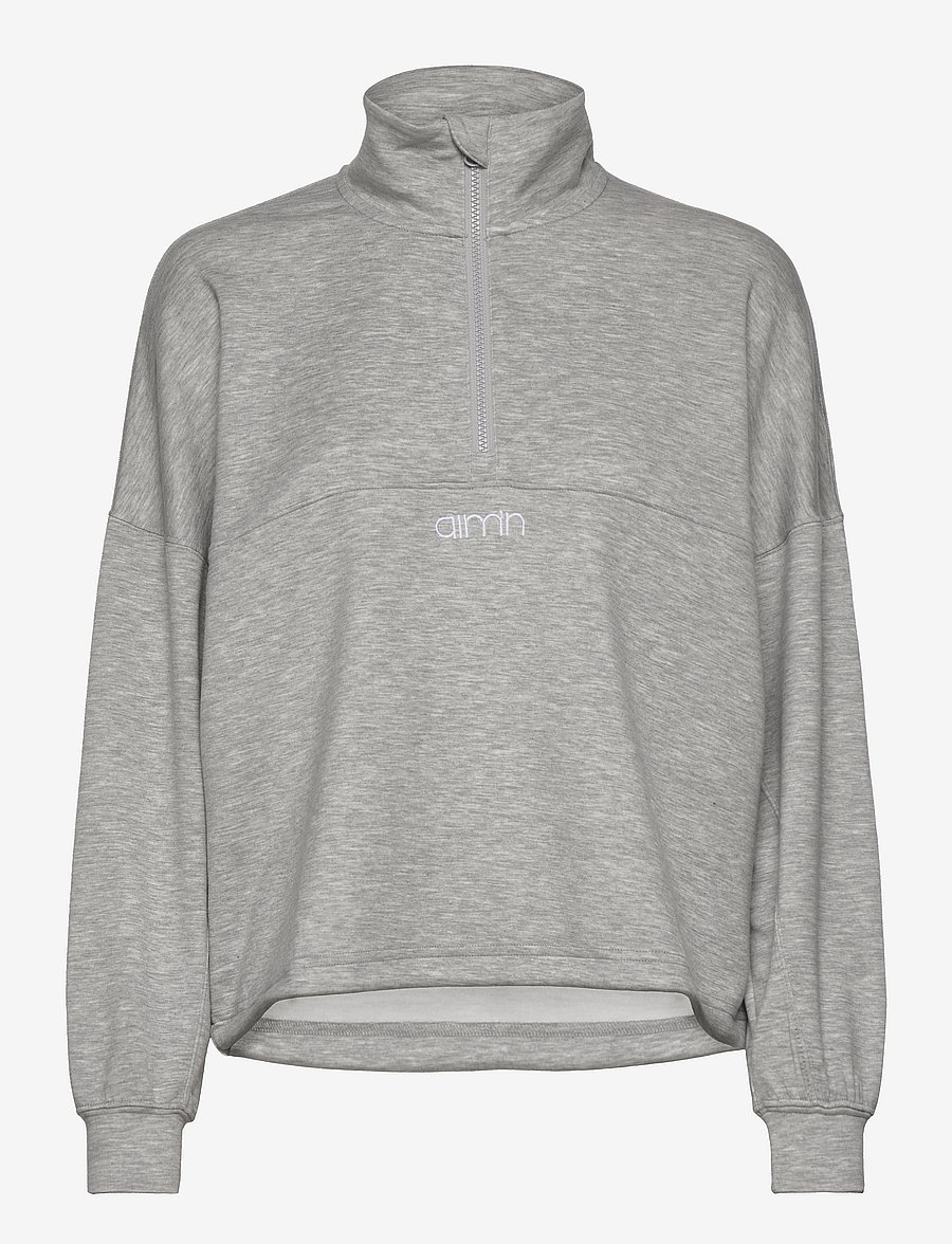 aim´n - Comfy Modal Half Zip - oberteile - light grey melange - 1
