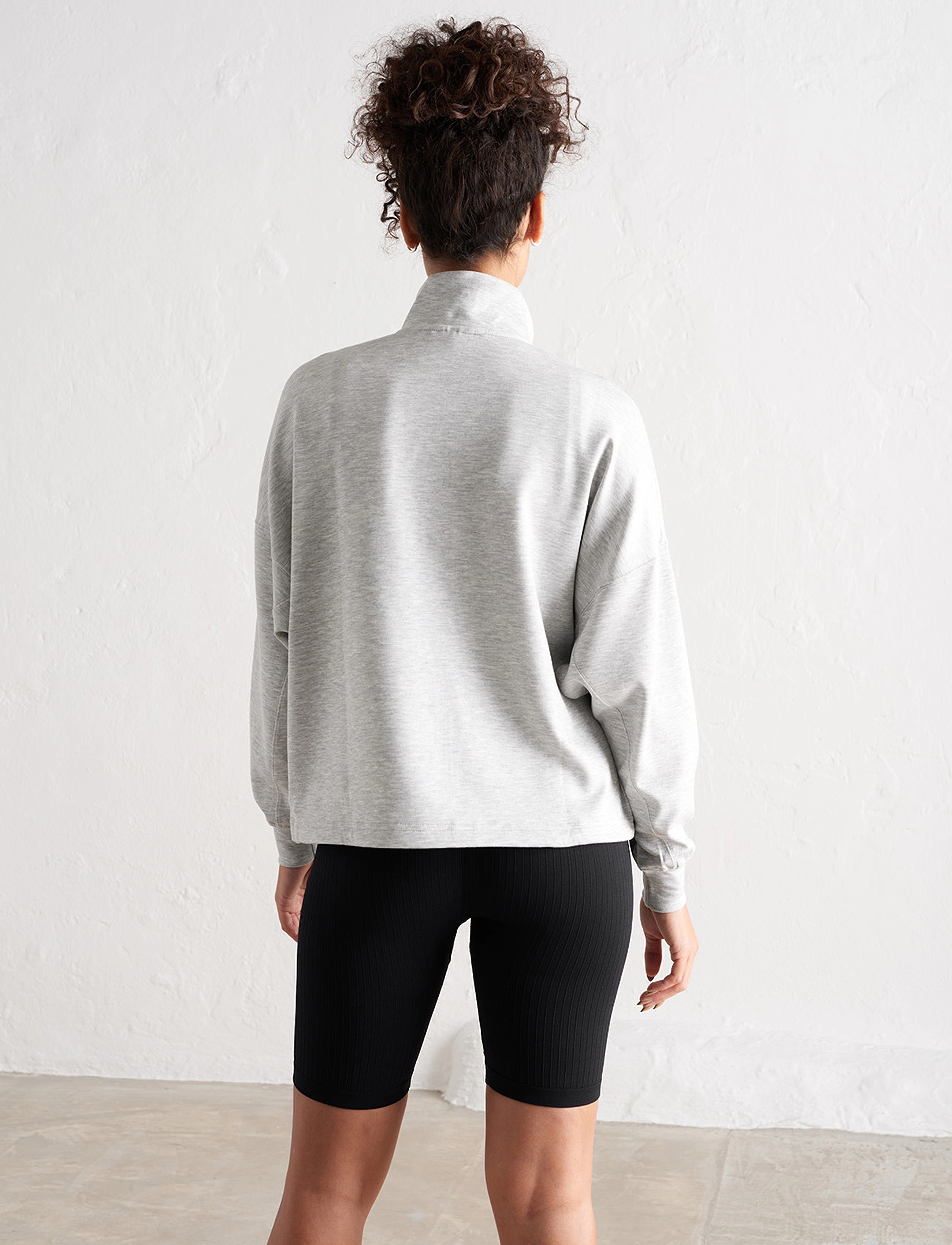 aim´n - Comfy Modal Half Zip - oberteile - light grey melange - 4