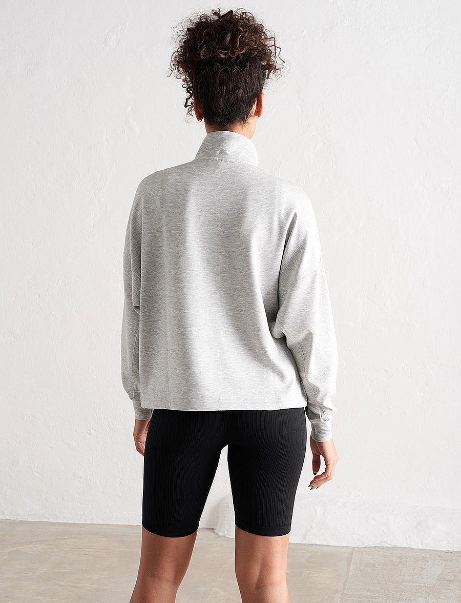 aim´n - Comfy Modal Half Zip - oberteile - light grey melange - 4