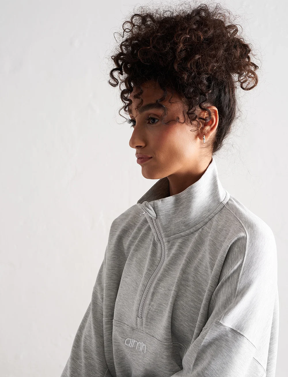 aim´n - Comfy Modal Half Zip - skjortor - light grey melange - 5