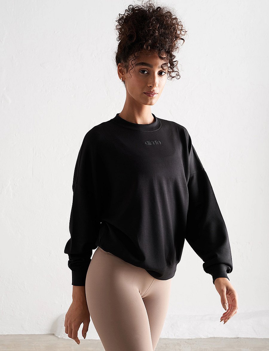 aim´n - Comfy Modal Sweatshirt - svetarit - black - 0