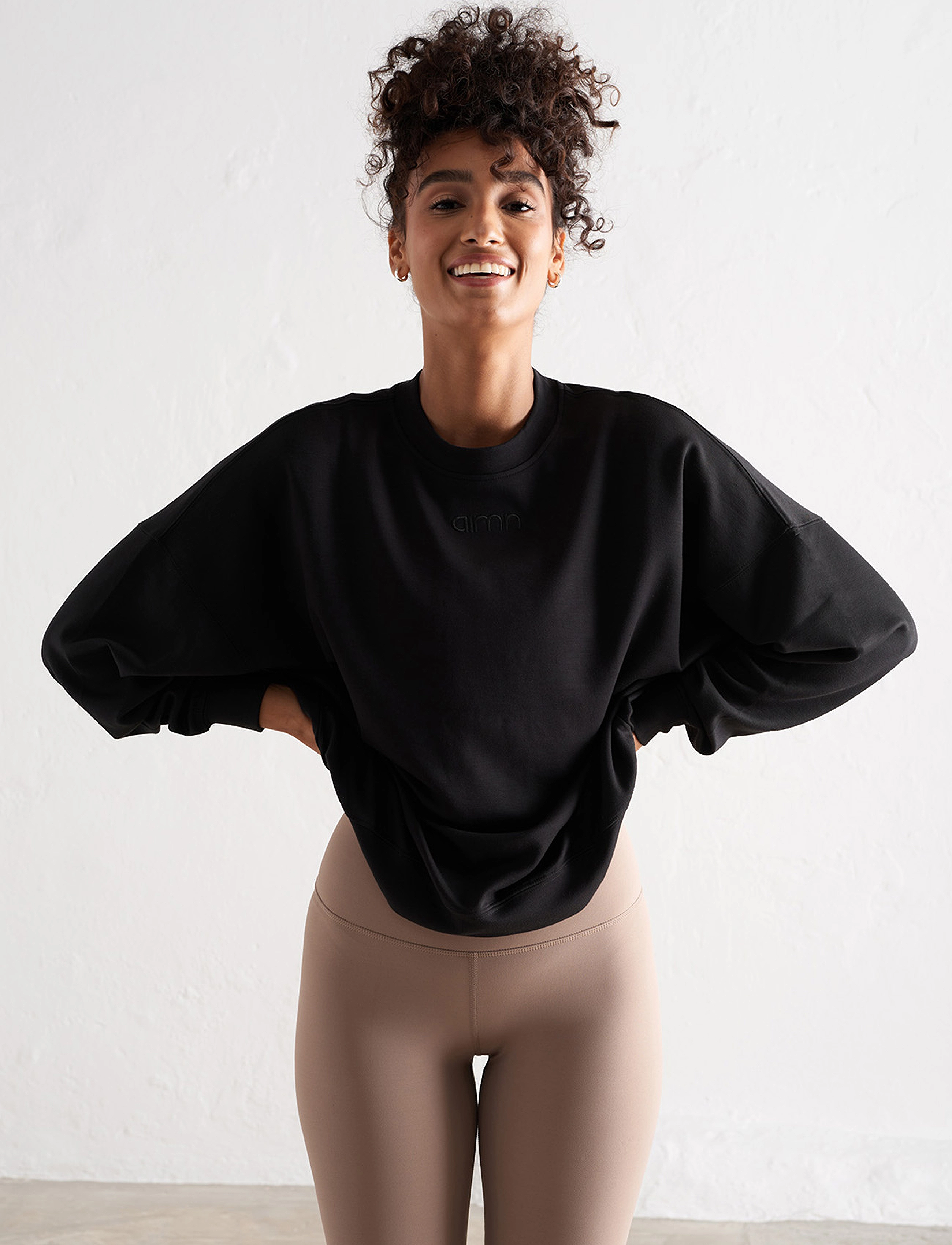 aim´n - Comfy Modal Sweatshirt - sport - black - 3