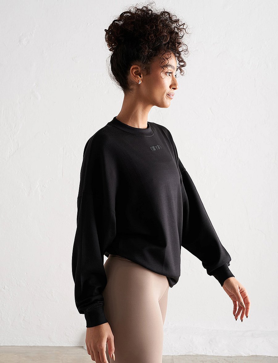 aim´n - Comfy Modal Sweatshirt - svetarit - black - 5