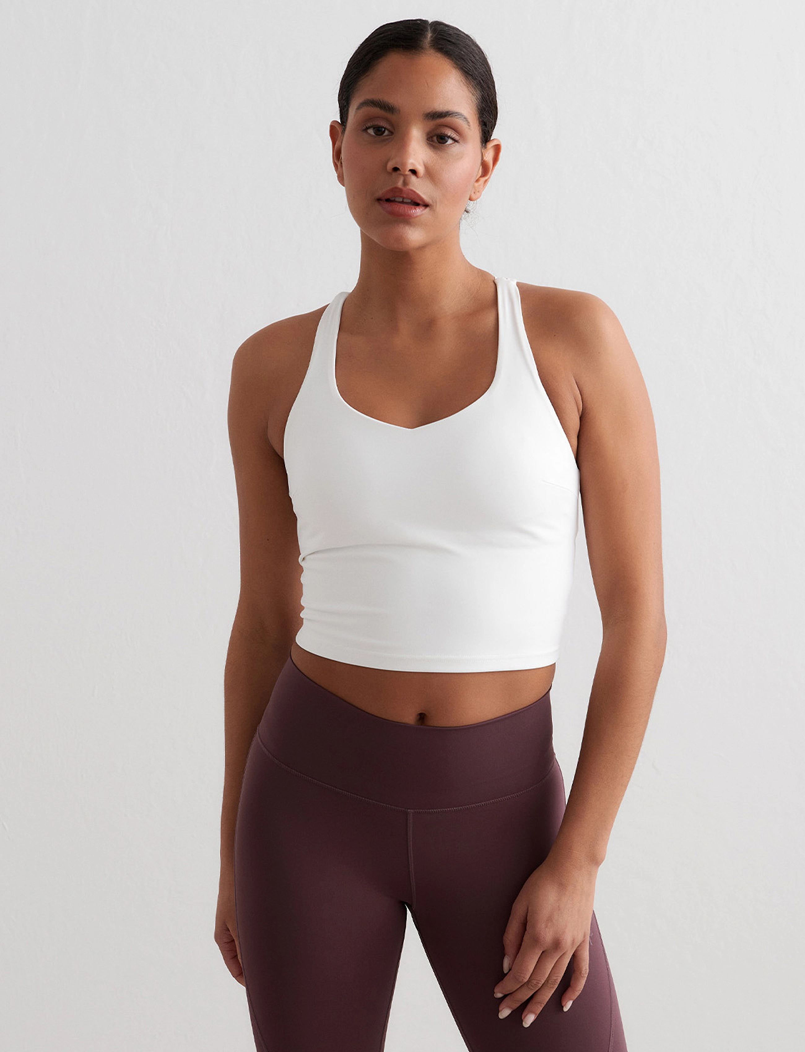 aim´n - Sculpting Strappy Bralette - sportinės liemenėlės - white - 3