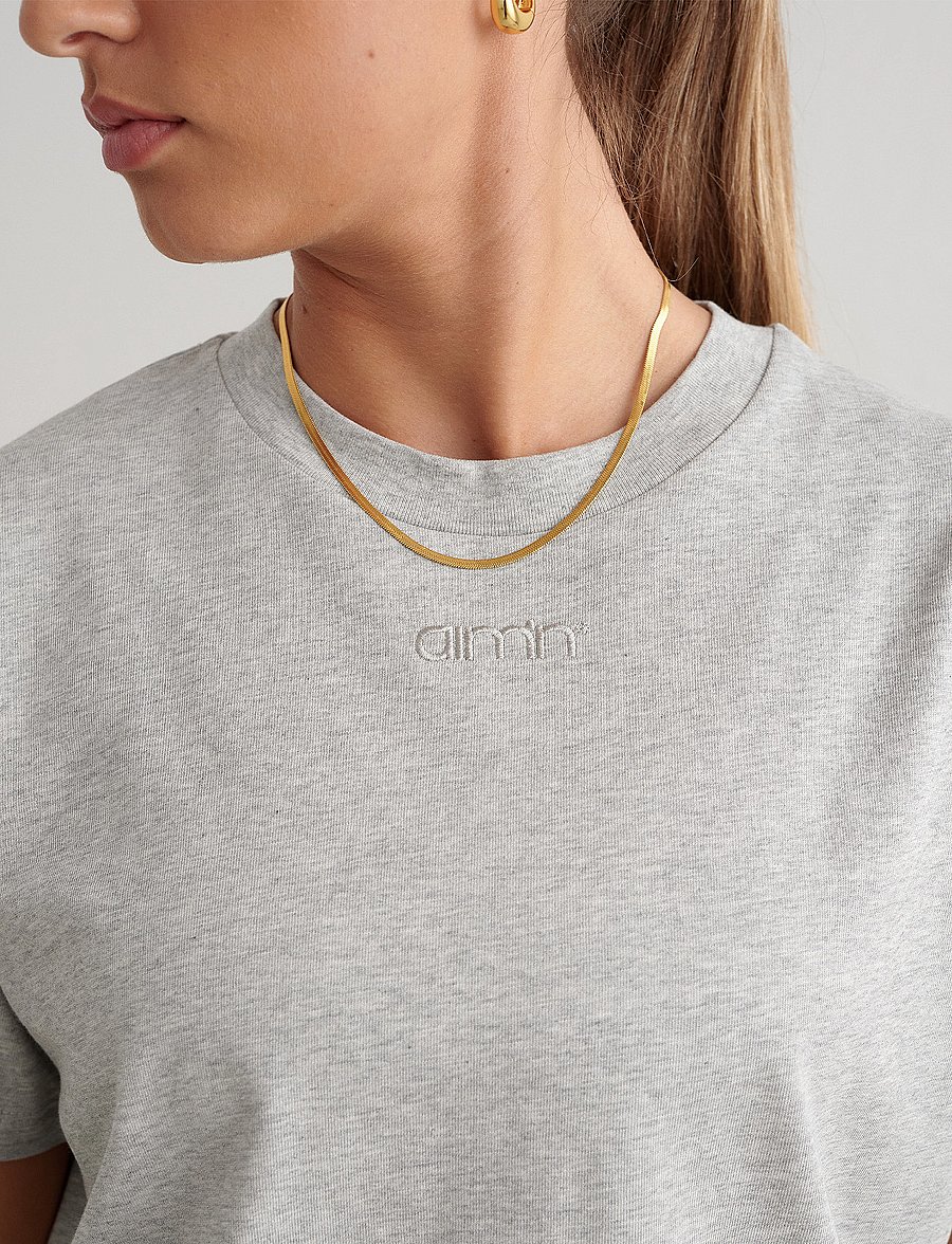 aim´n - Boxy T-Shirt - t-shirts - grey melange - 3