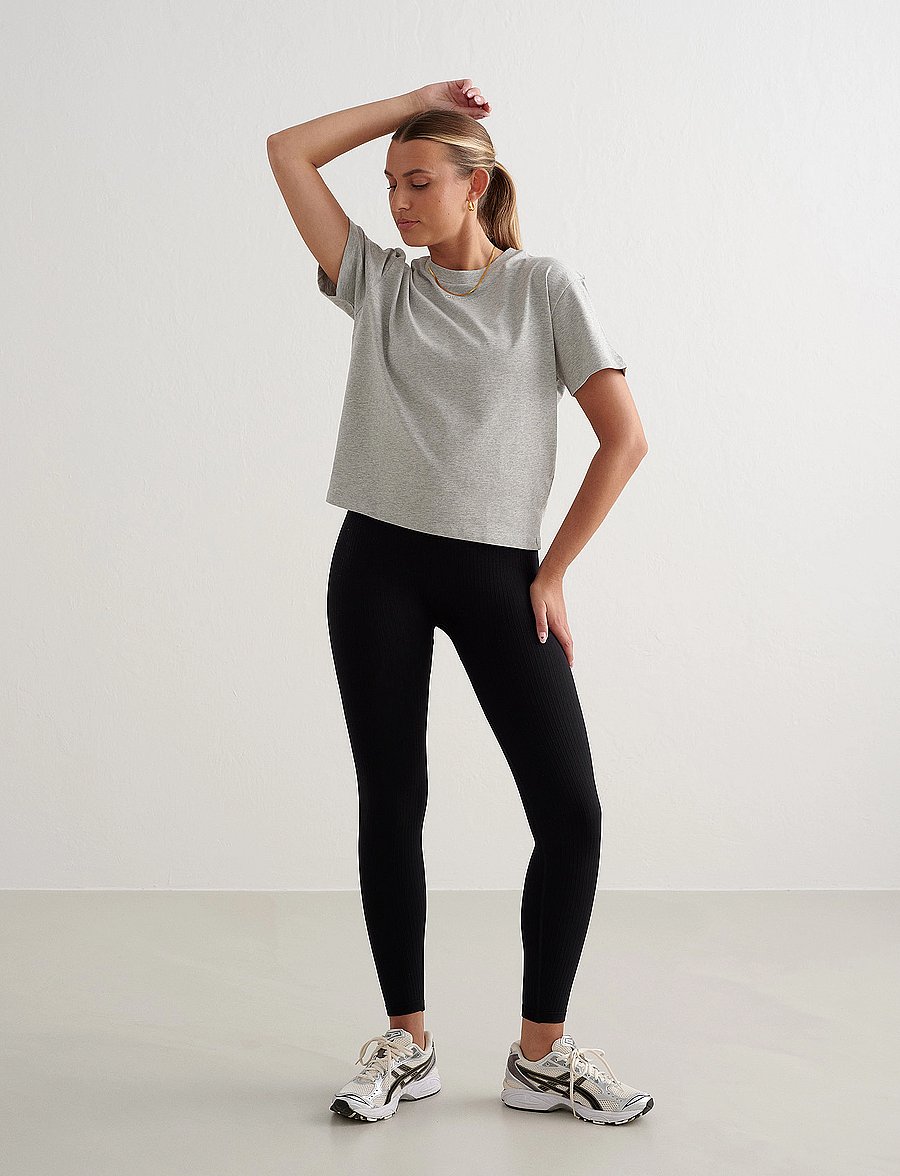 aim´n - Boxy T-Shirt - t-shirts - grey melange - 5