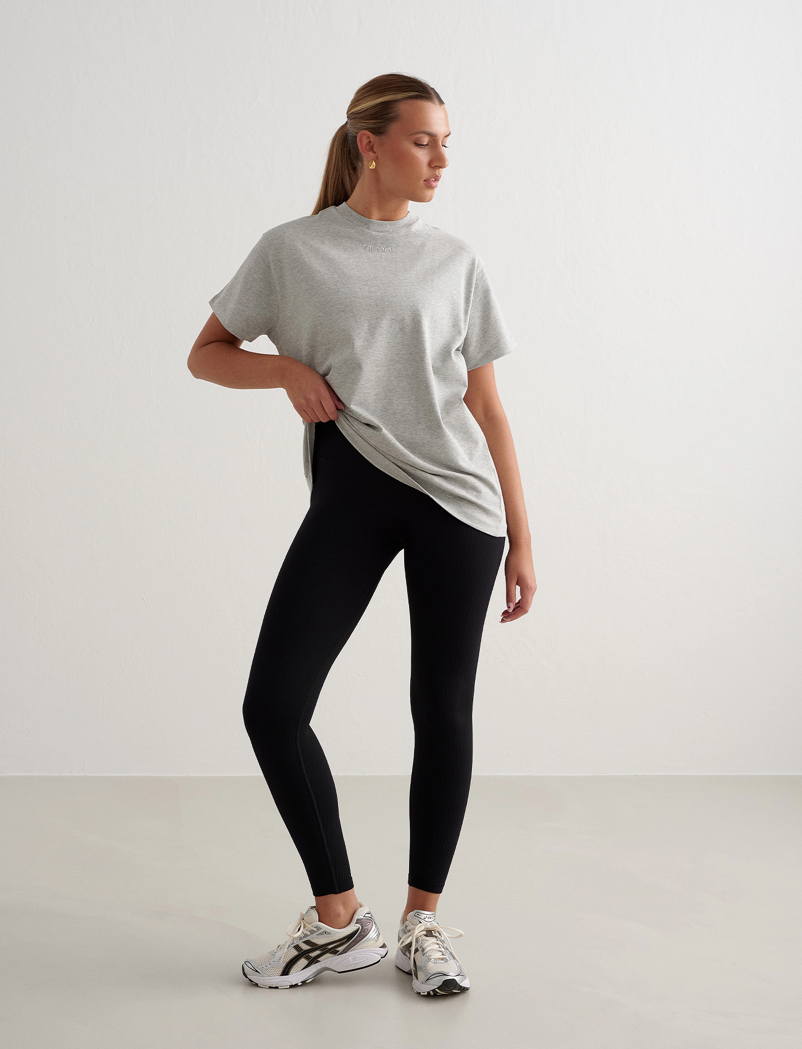 aim´n Boyfriend T-shirt - T-shirts - GREY MELANGE / grey