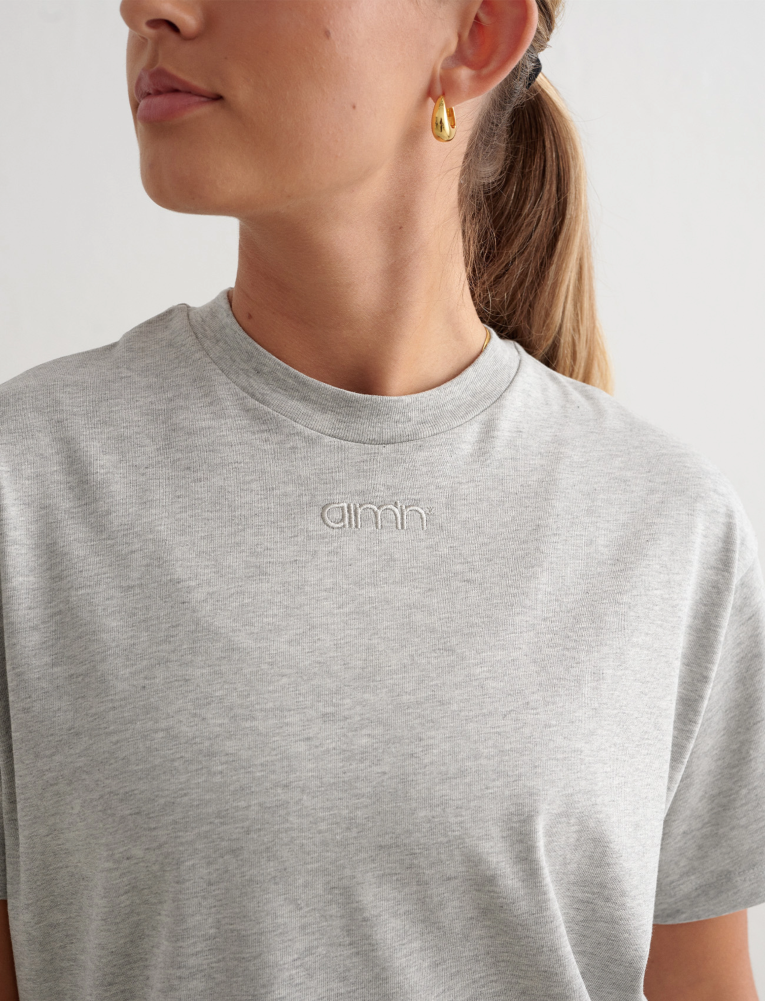 aim´n - Boyfriend T-shirt - t-shirts - grey melange - 3