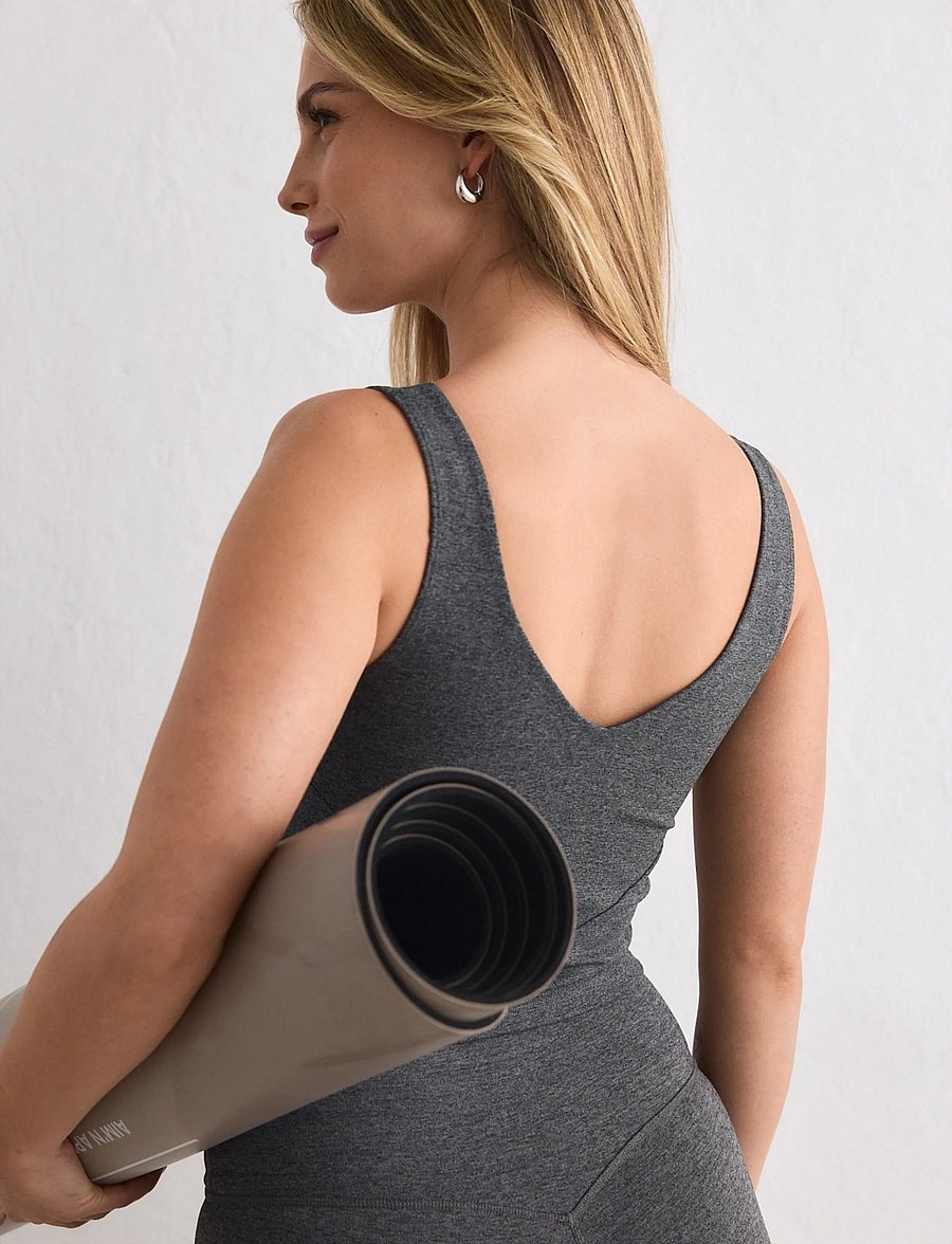 aim´n - Sense Bralette - lav støtte - dark grey melange - 3