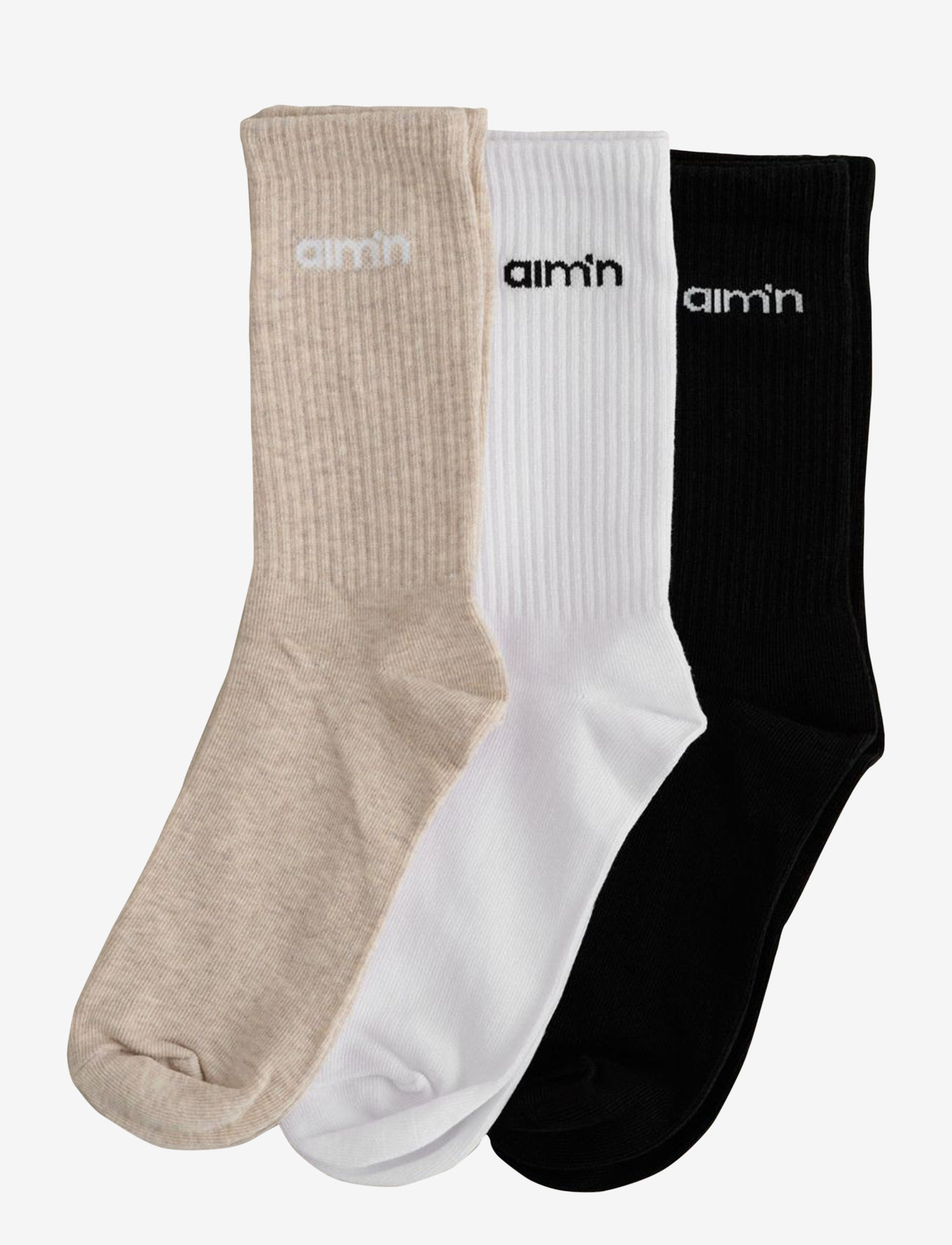 aim´n - Aim'n Logo Socks 3-Pack - strümpfe - beige melange - 0