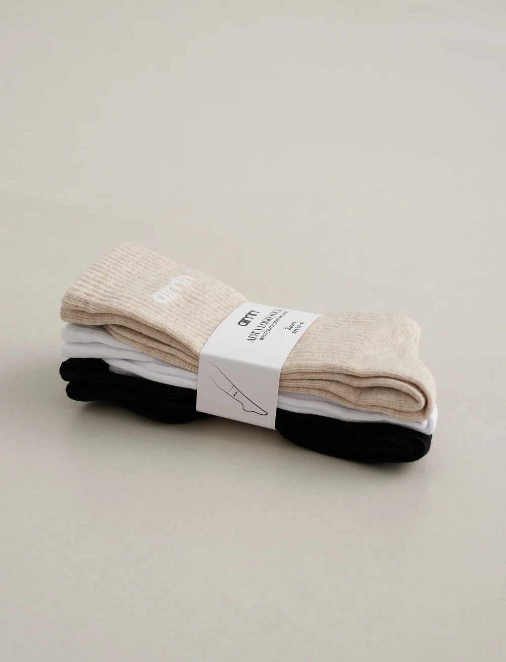 aim´n - Aim'n Logo Socks 3-Pack - vaatteet - beige melange - 1