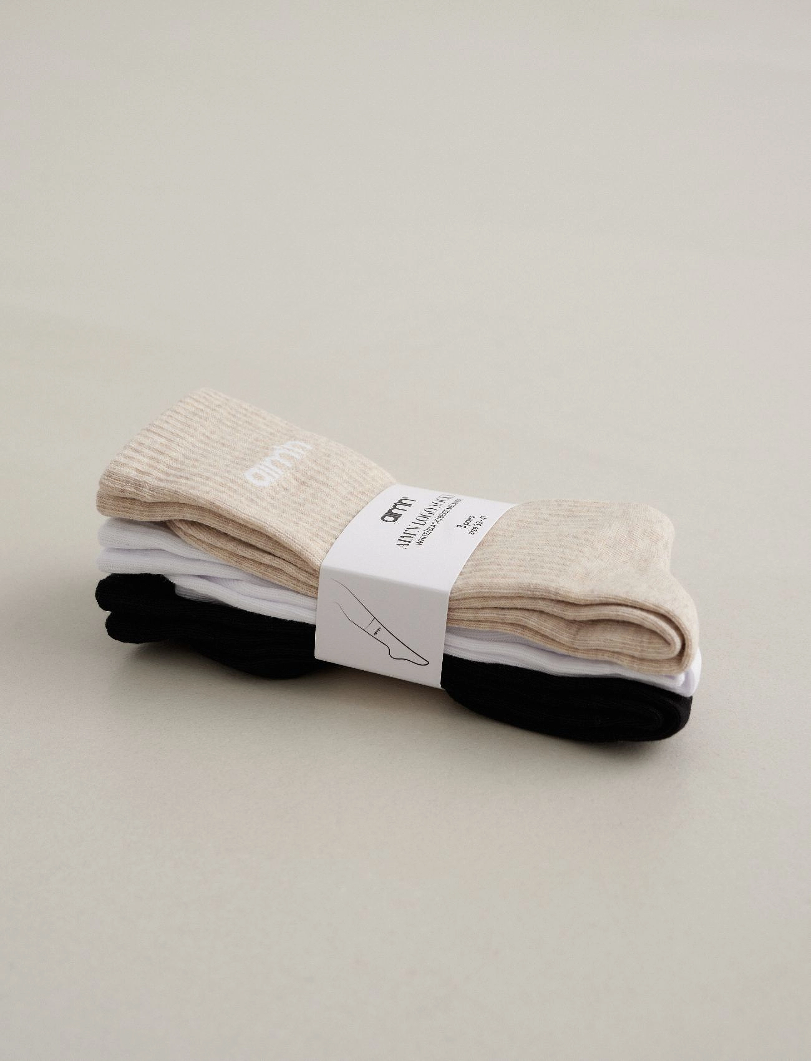 aim´n - Aim'n Logo Socks 3-Pack - strümpfe - beige melange - 1