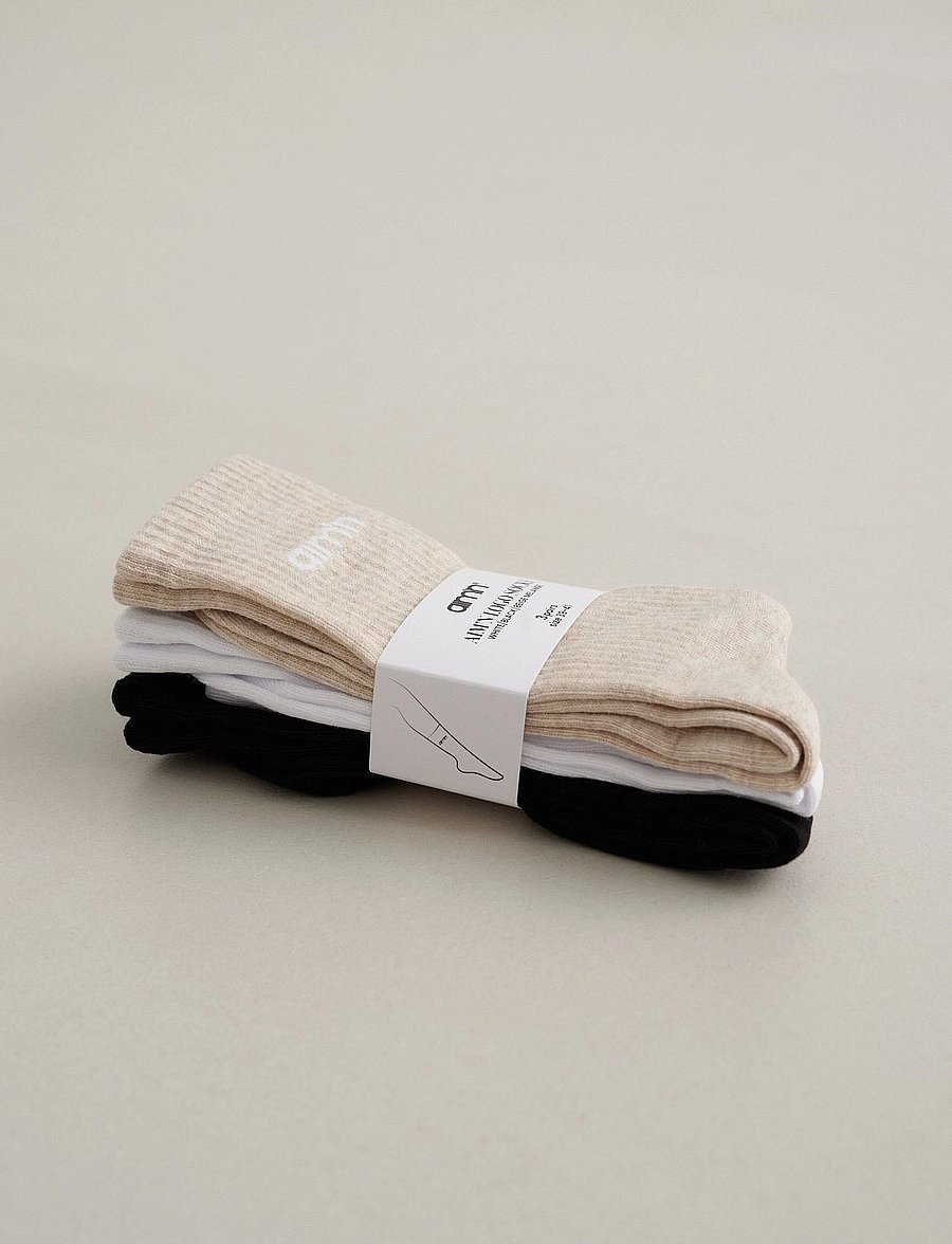 aim´n - Aim'n Logo Socks 3-Pack - strümpfe - beige melange - 1