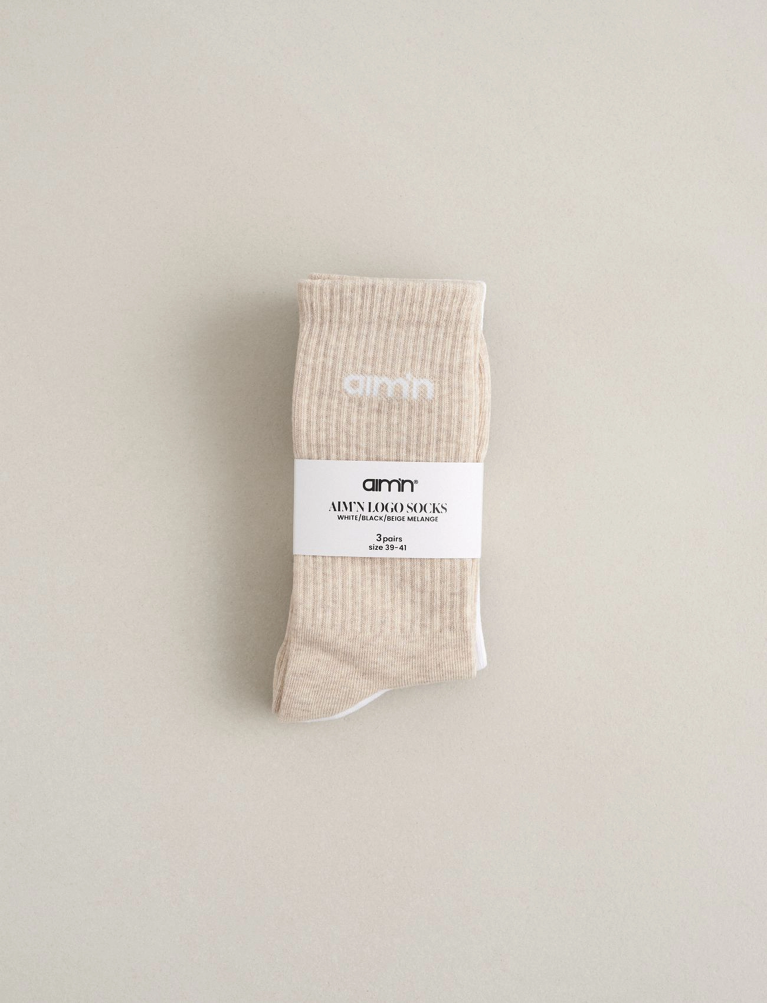 aim´n - Aim'n Logo Socks 3-Pack - strümpfe - beige melange - 2