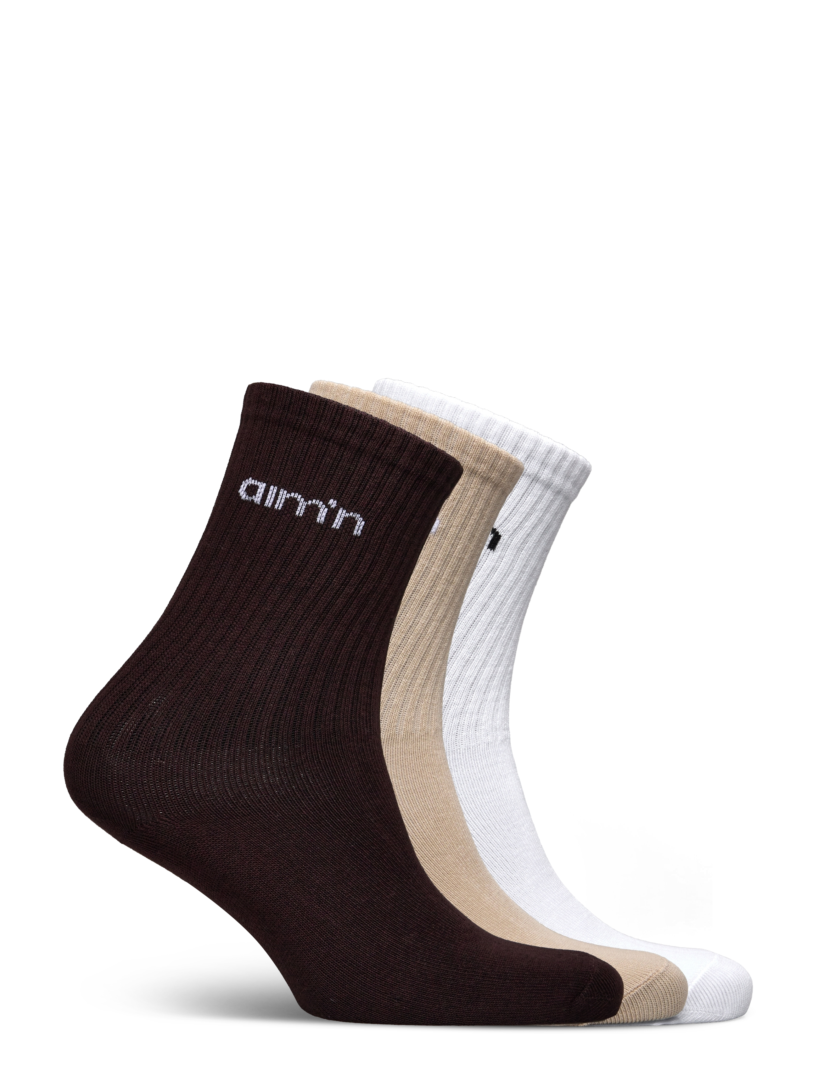 aim´n - Aim'n Logo Socks 3-Pack - lägsta priserna - cacao - 1