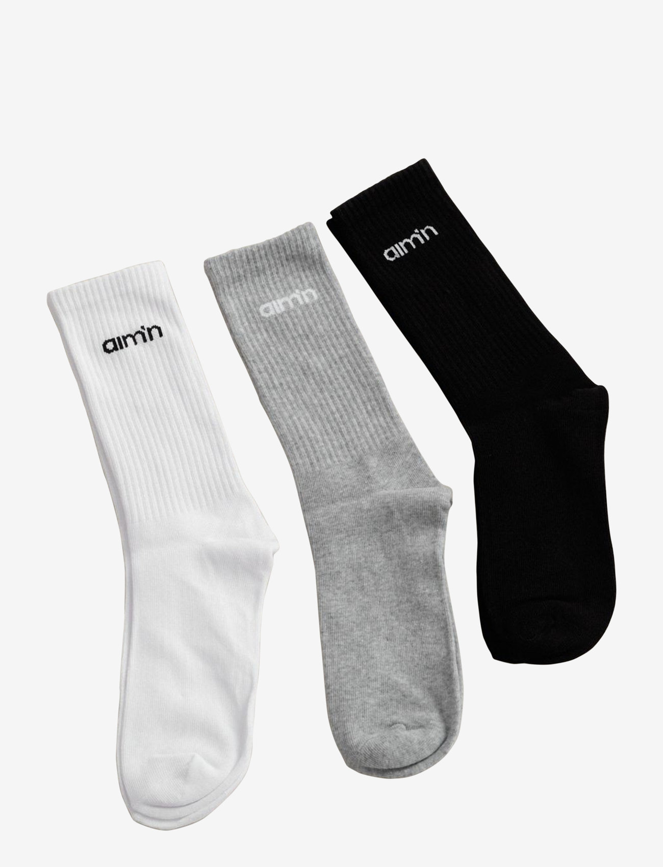 aim´n - Aim'n Logo Socks 3-Pack - strümpfe - grey melange - 0