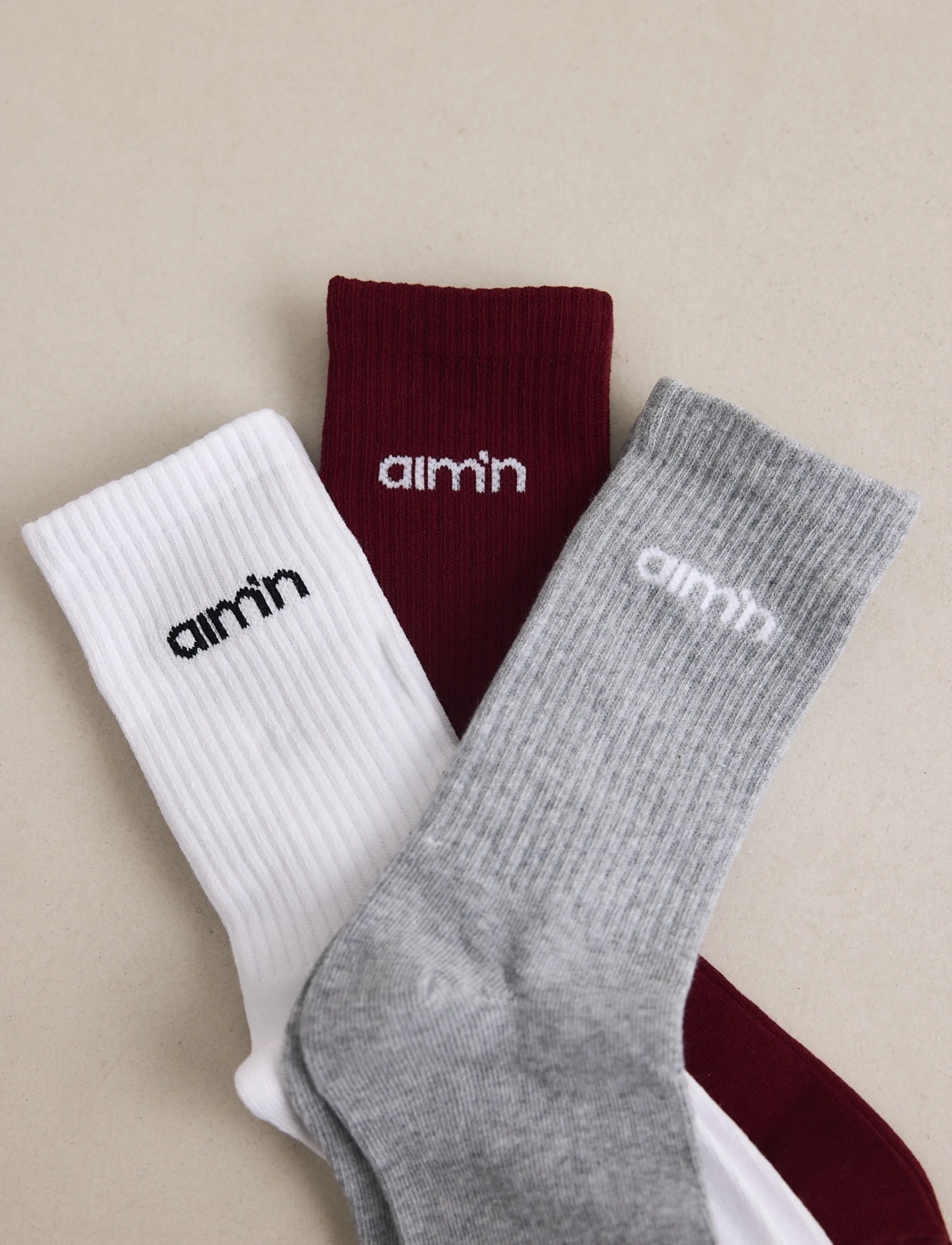 aim´n - Aim'n Logo Socks 3-Pack - underwear & socks - ruby - 2