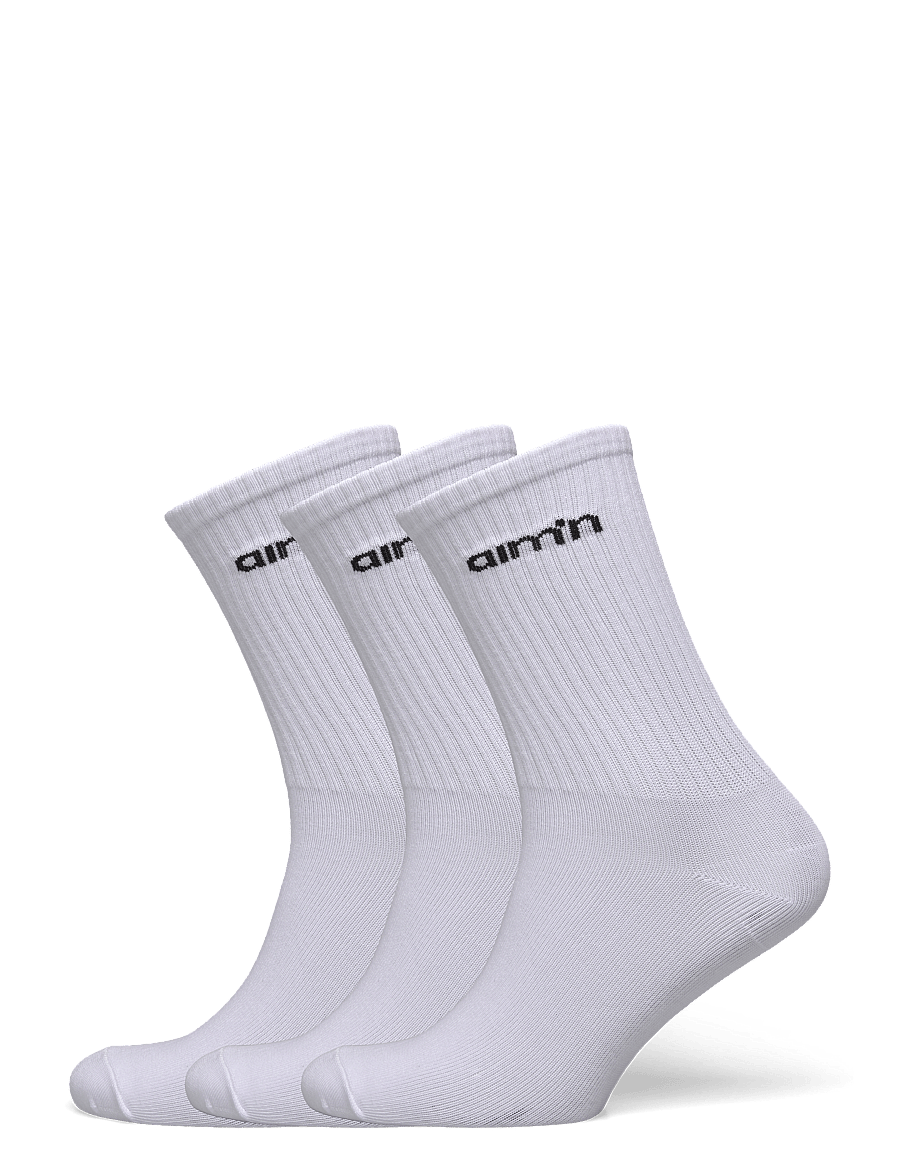 aim´n - Aim'n Logo Socks 3-Pack - underkläder och strumpor - white - 1
