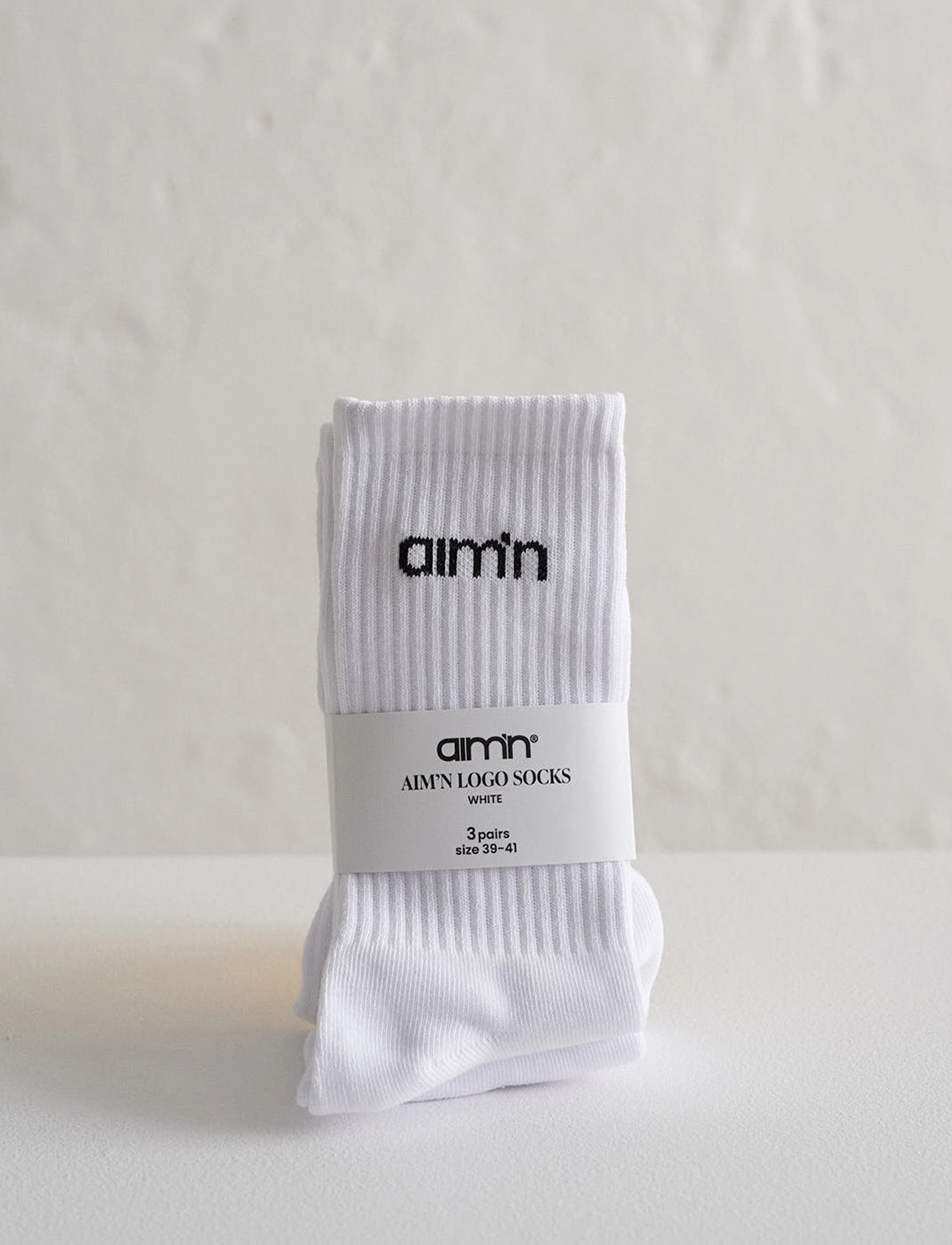 aim´n - Aim'n Logo Socks 3-Pack - aluspesu ja sokid - white - 4