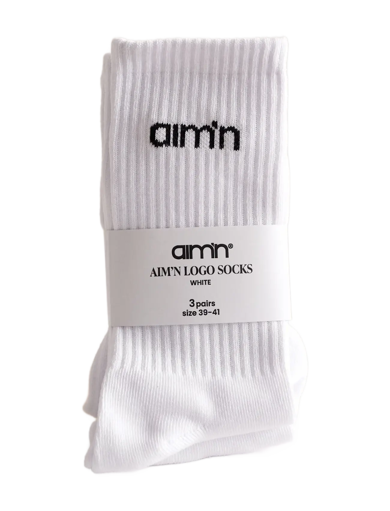 aim´n - Aim'n Logo Socks 3-Pack - undertøj og sokker - white - 3