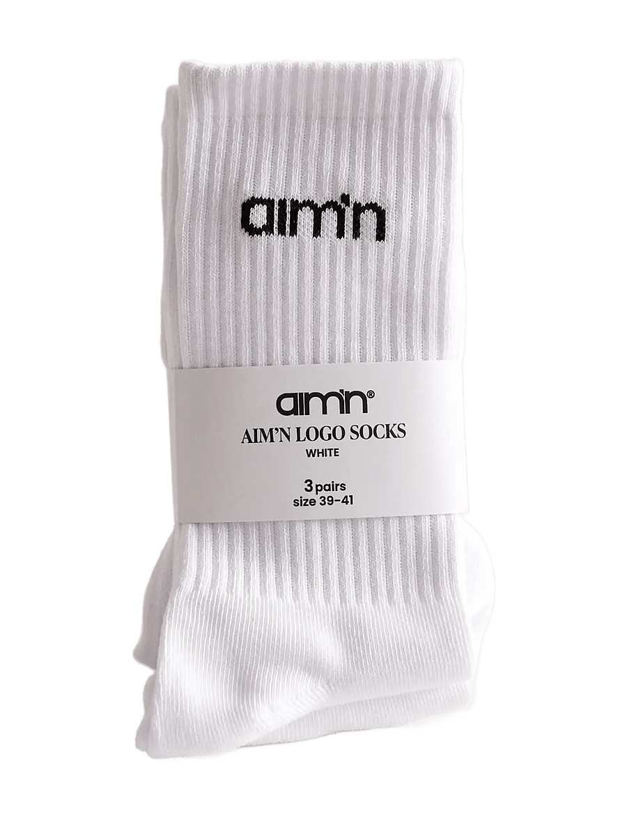 aim´n - Aim'n Logo Socks 3-Pack - undertøj og sokker - white - 3