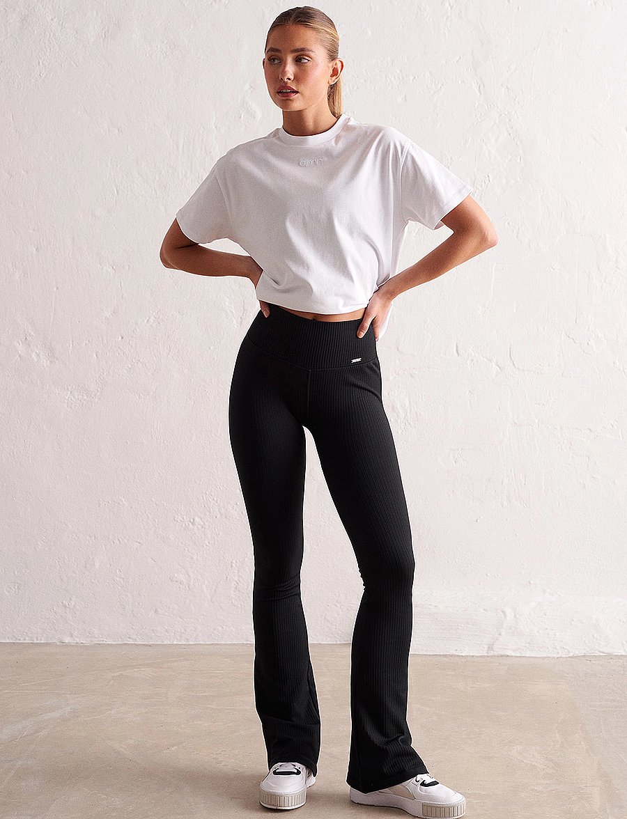 aim´n - Ribbed Seamless Flare Tights - trainingstights - black - 0