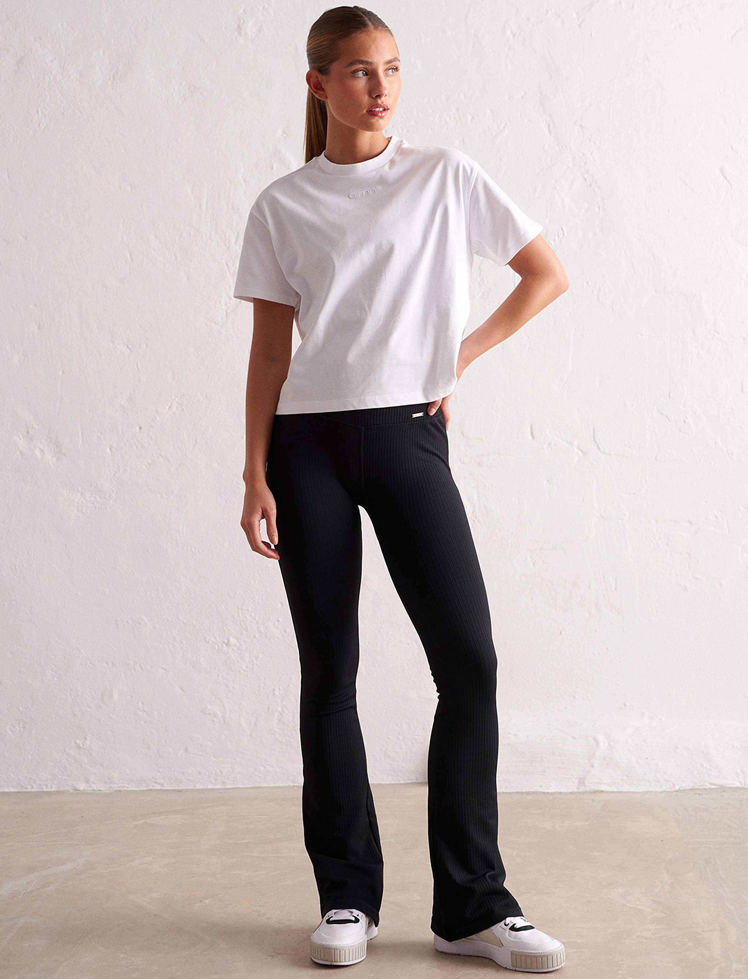 Ribbed Seamless Flare Tights 4