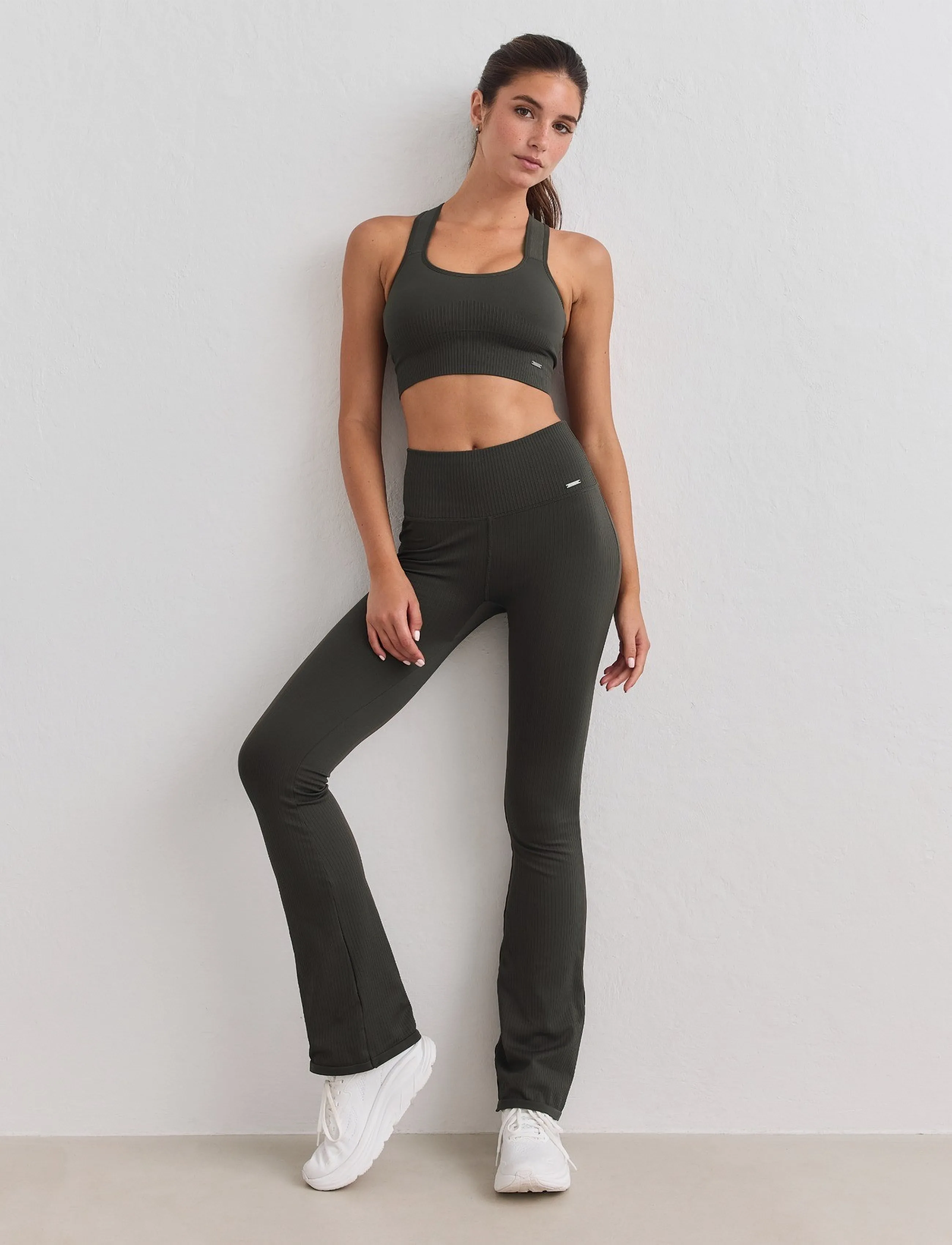 Ribbed Seamless Flare Tights