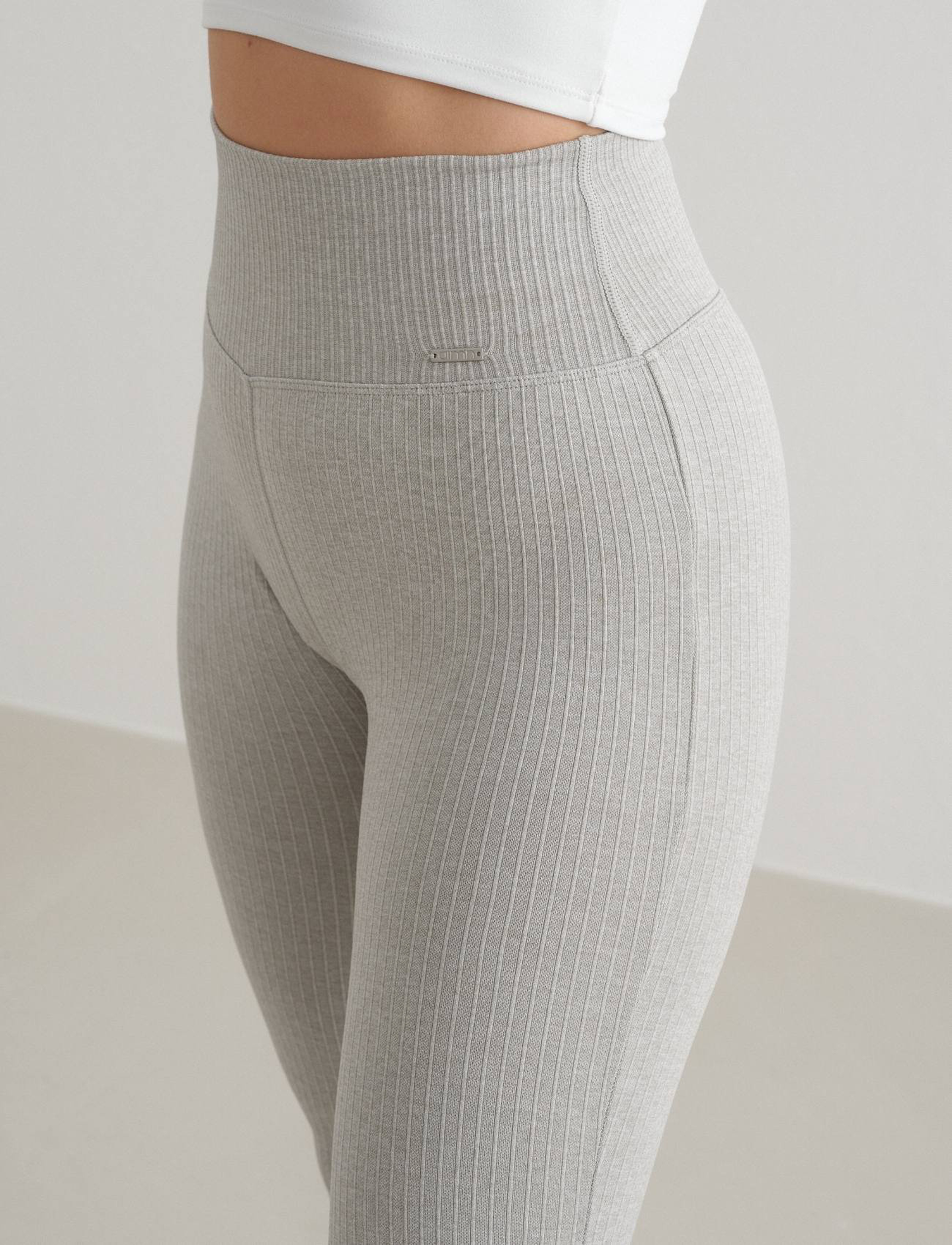 aim´n - Ribbed Seamless Flare Tights - volle länge - grey melange - 3
