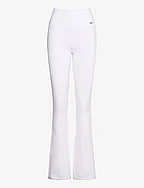 Ribbed Seamless Flare Tights - WHITE