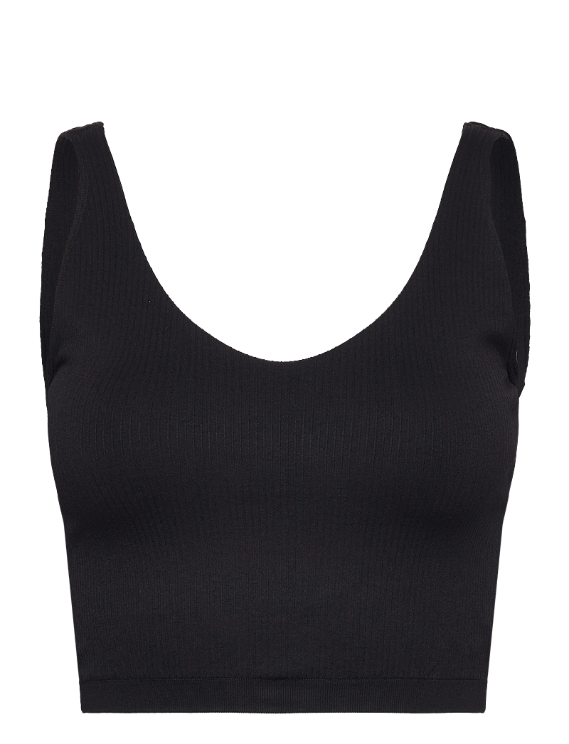 aim´n - Ribbed Seamless Bralette - crop tops - black - 1