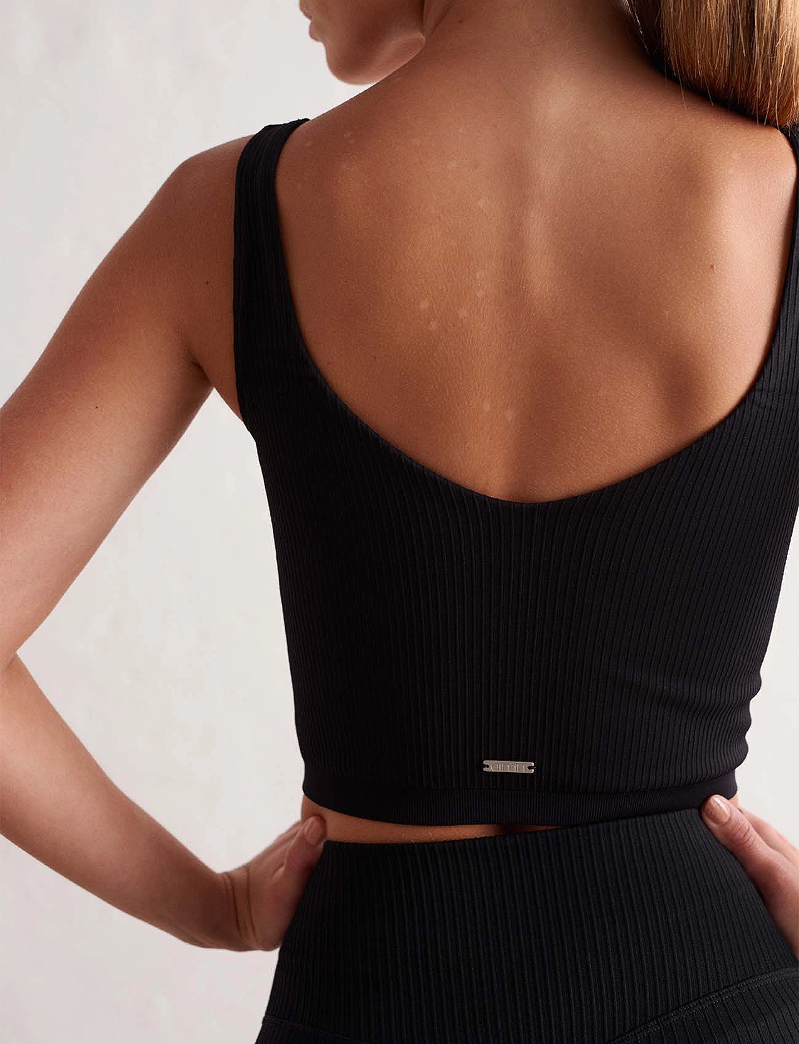 aim´n - Ribbed Seamless Bralette - lite støtte - black - 5