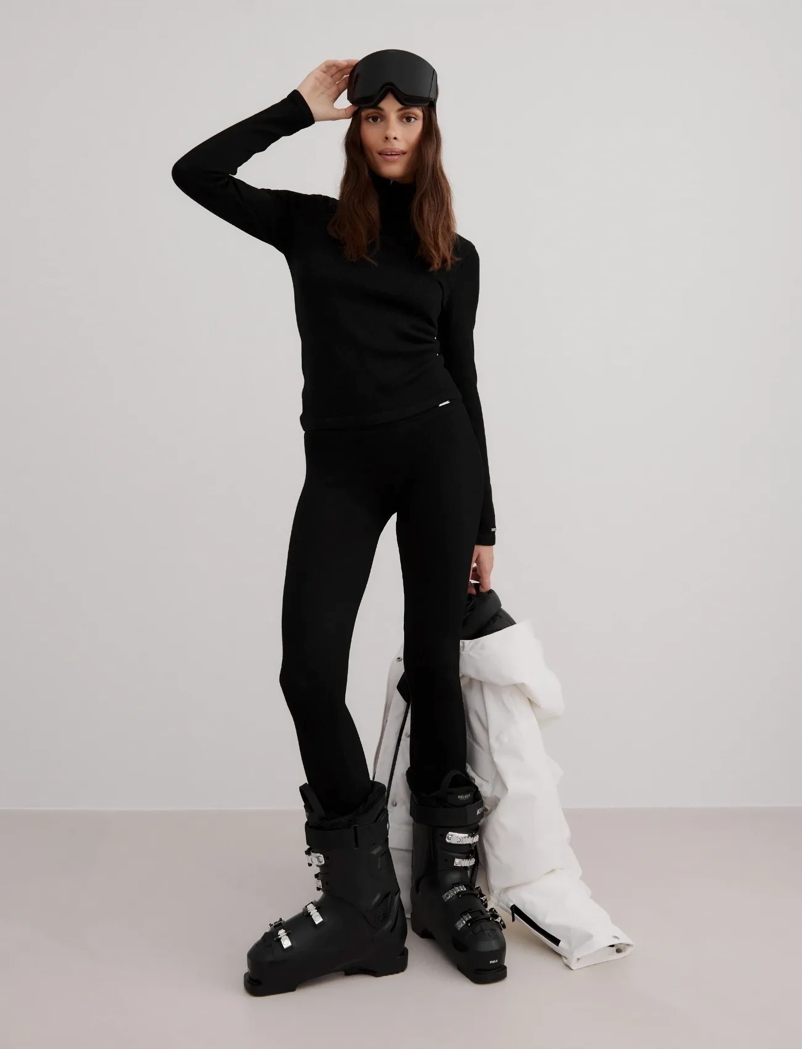 aim ́n Ribbed Wool Leggings, XS, Black, Sport > Leggings, Dame