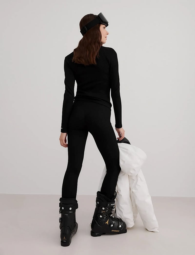 aim´n - Ribbed Wool Leggings - termoleggings - black - 4