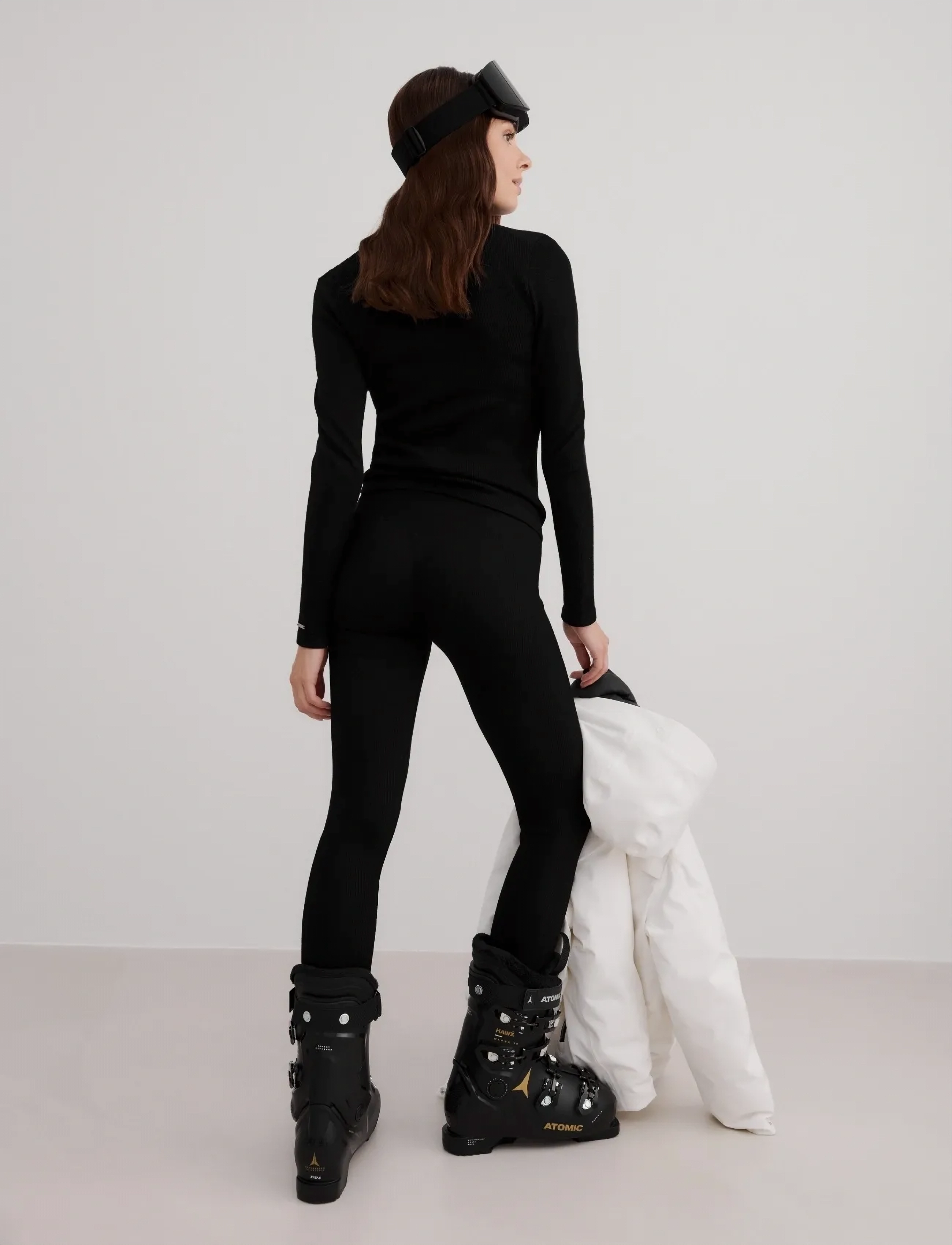 aim´n - Ribbed Wool Leggings - base layer bottoms - black - 4