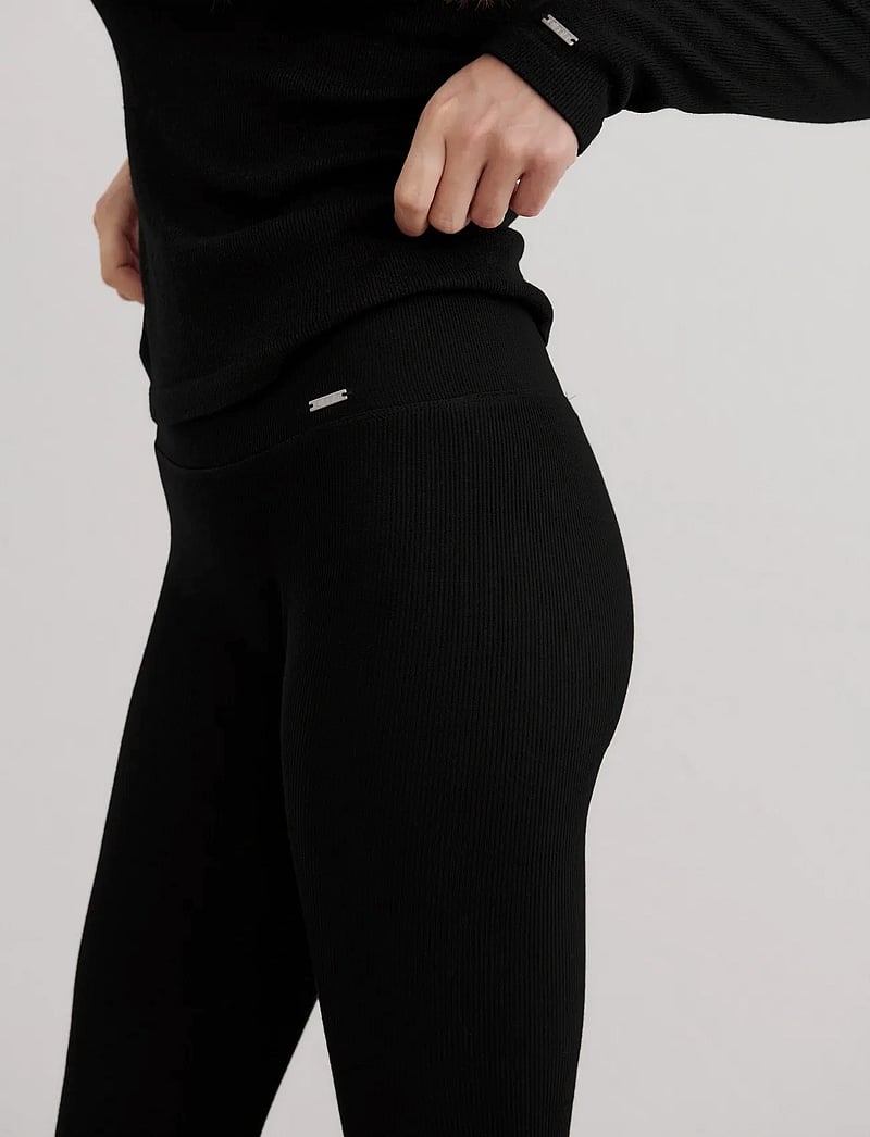 aim´n - Ribbed Wool Leggings - termoleggings - black - 5