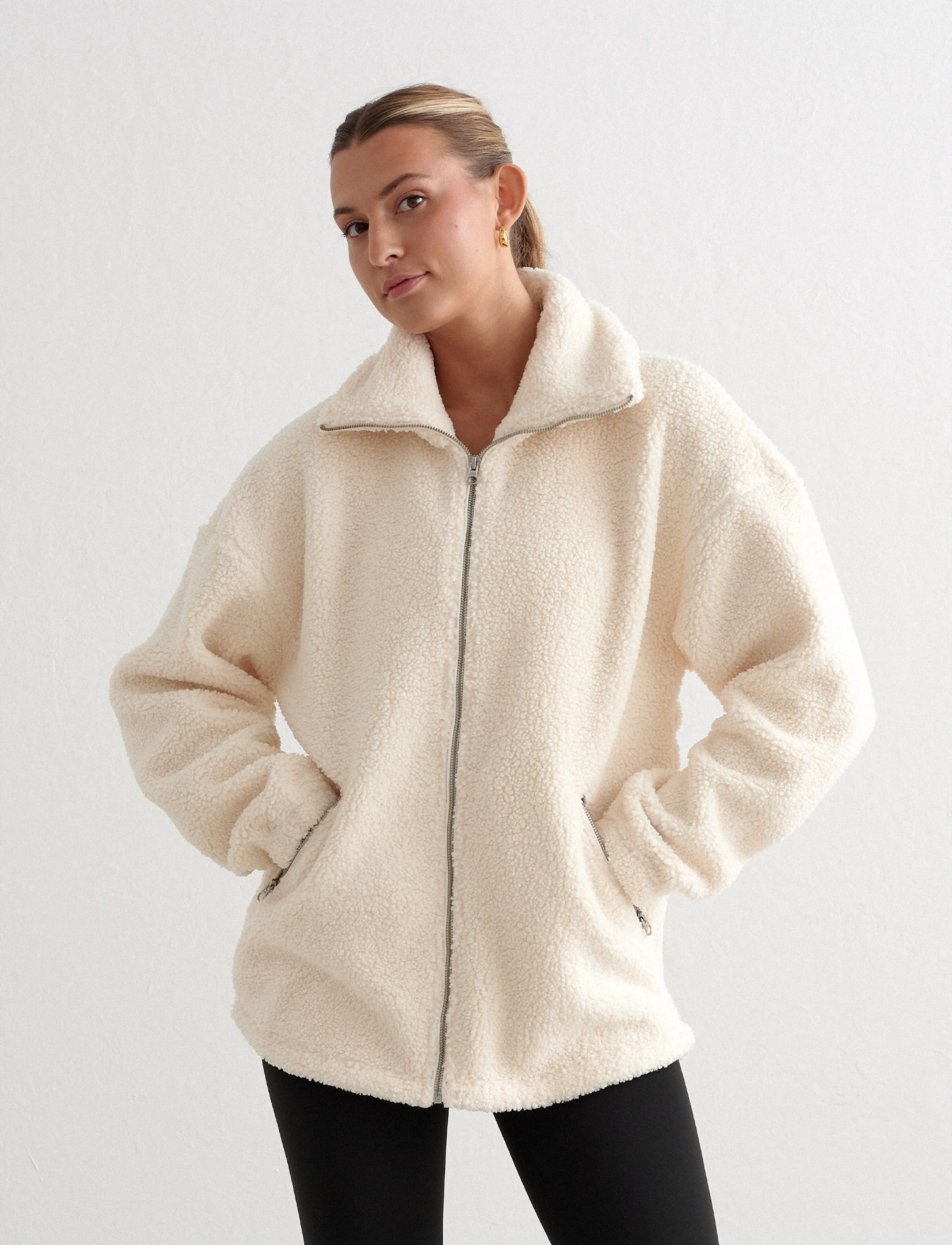 aim ́n Pile Jacket, XL, Cream, Sport Jackets > Sport Casual Jackets, Dame