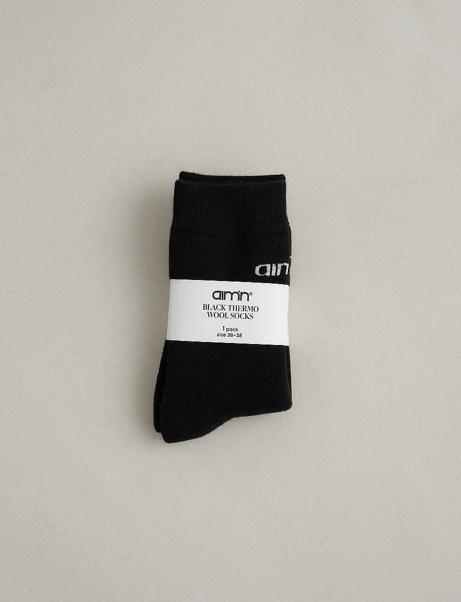 aim´n - Thermo Wool Sock - underkläder och strumpor - black - 4