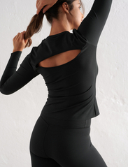 AIM'N - Sense Cutout Back Long Sleeve - långärmade tröjor - black - 2