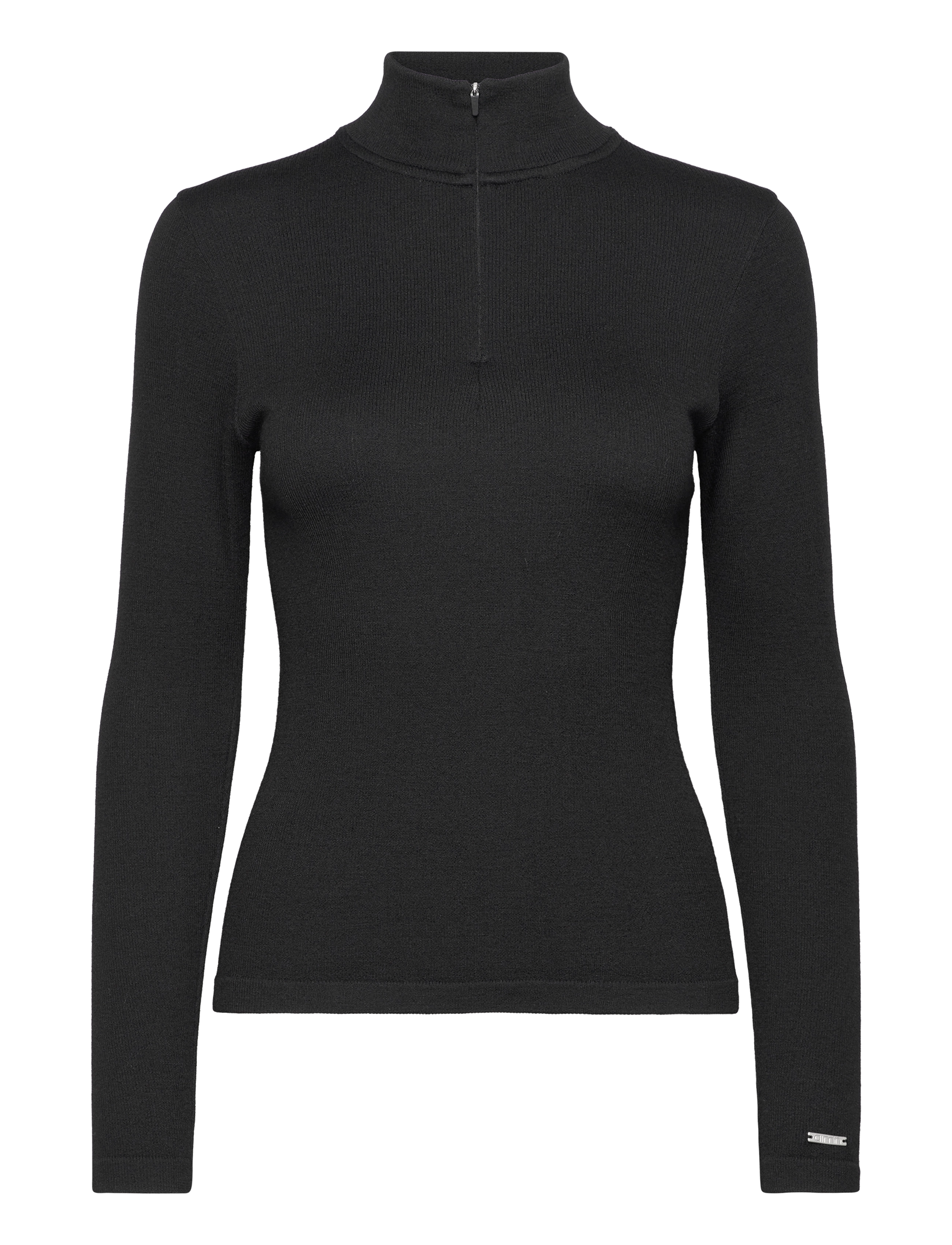 aim´n - Ribbed Wool Half zip - oberteile - black - 1