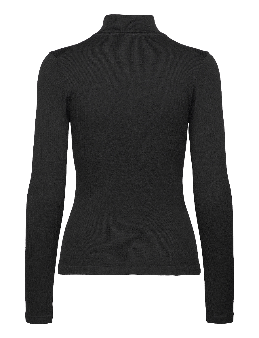 aim´n - Ribbed Wool Half zip - oberteile - black - 2