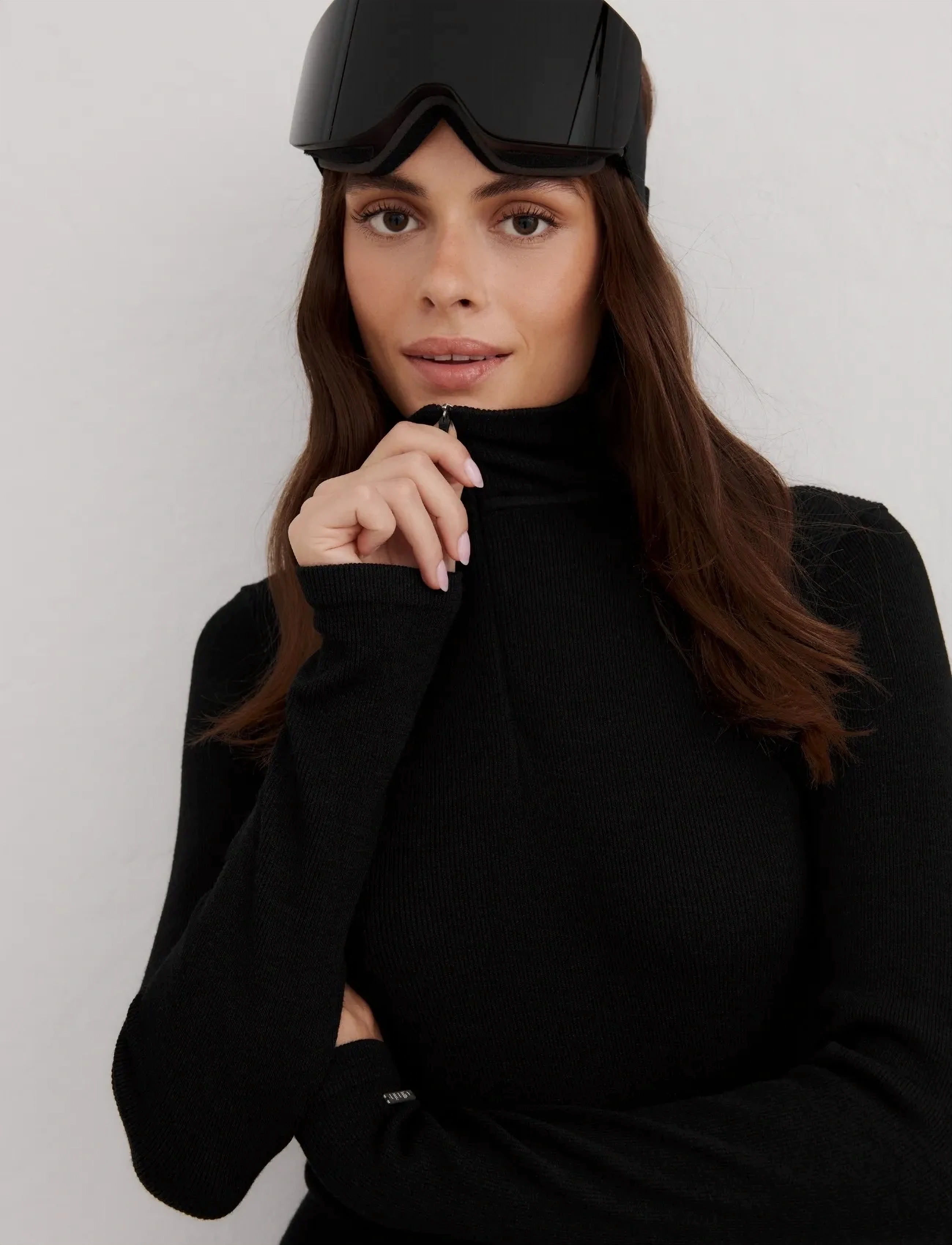 aim´n Ribbed Wool Half zip - Kleidung - BLACK / black