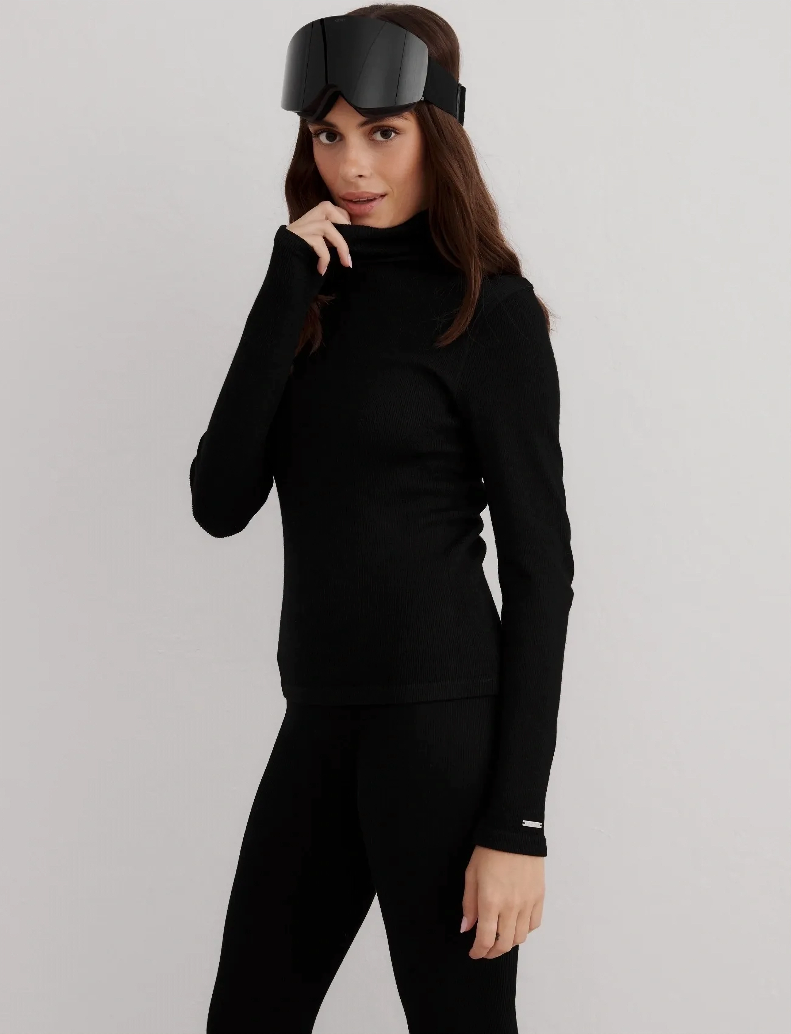 aim´n - Ribbed Wool Half zip - oberteile - black - 4