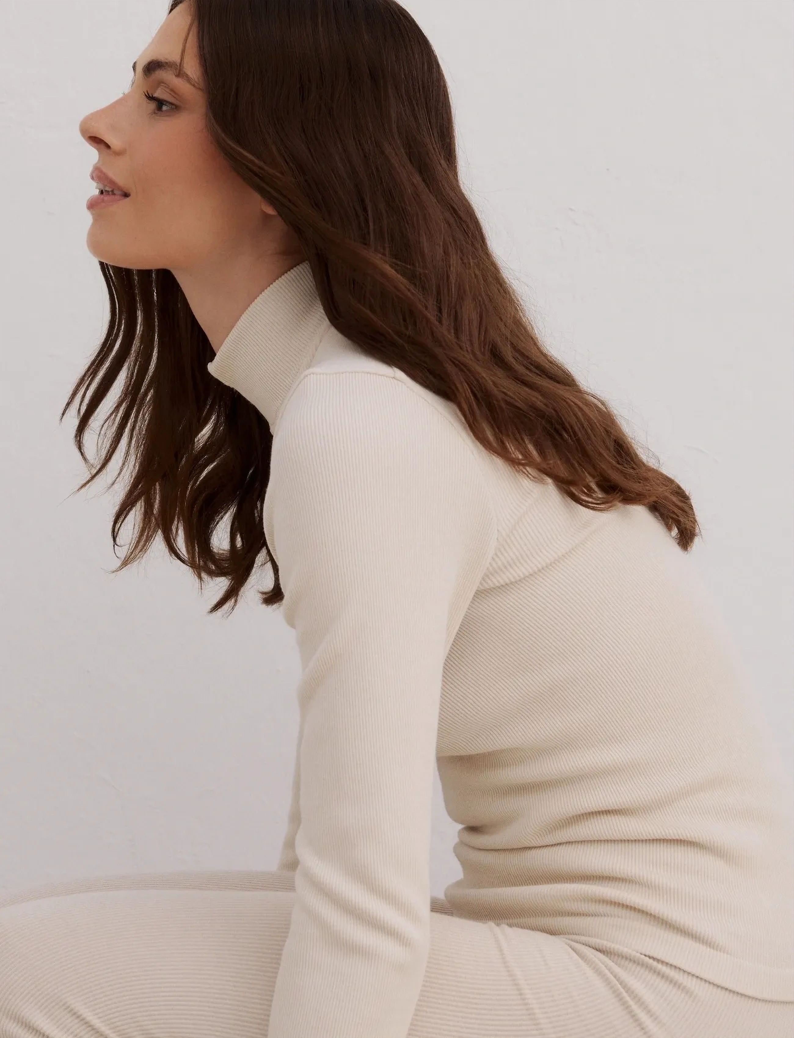 aim´n - Ribbed Wool Half zip - oberteile - cafe au lait - 4
