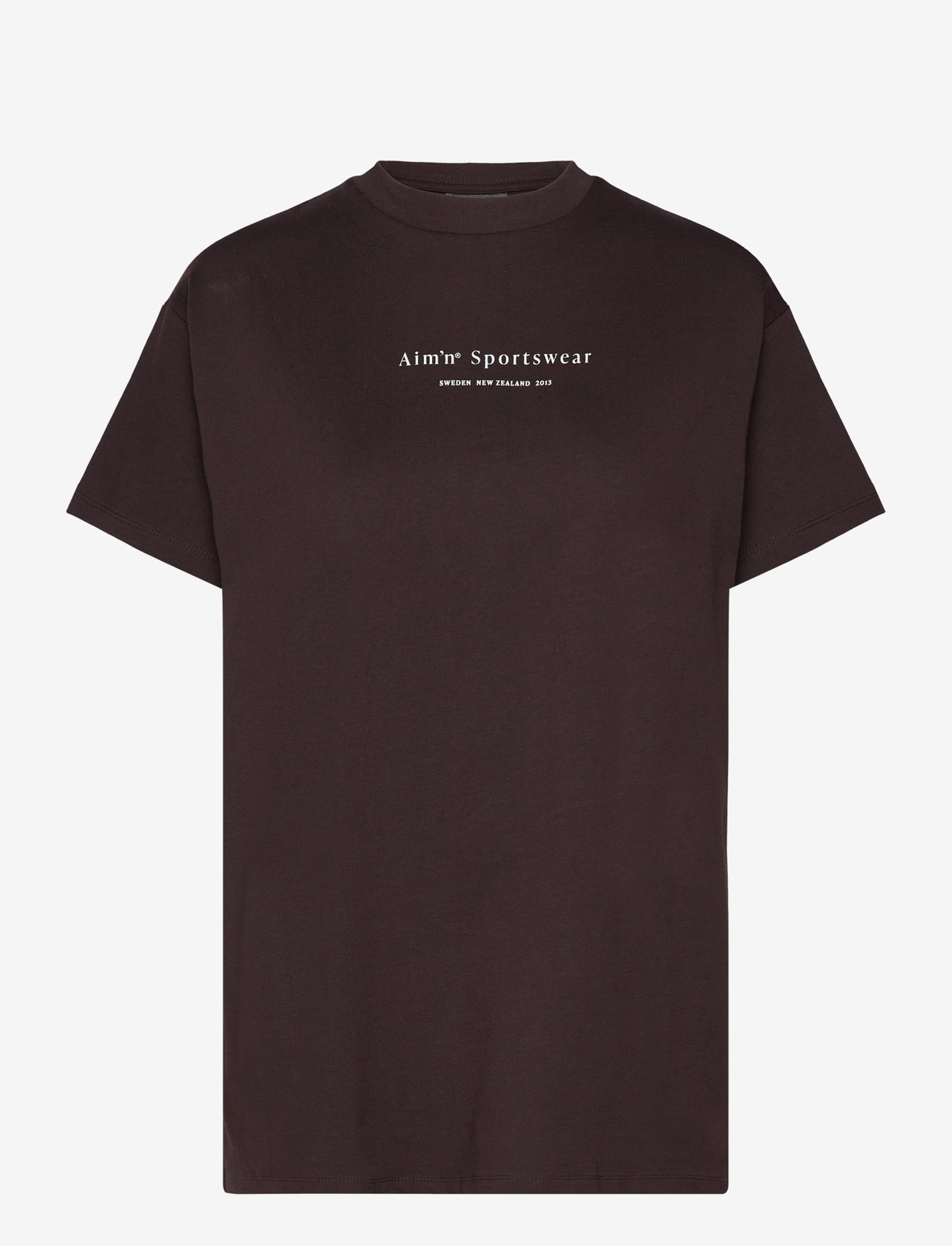 aim´n - Serif Boyfriend T-shirt - alussärgid ja t-särgid - cacao - 1