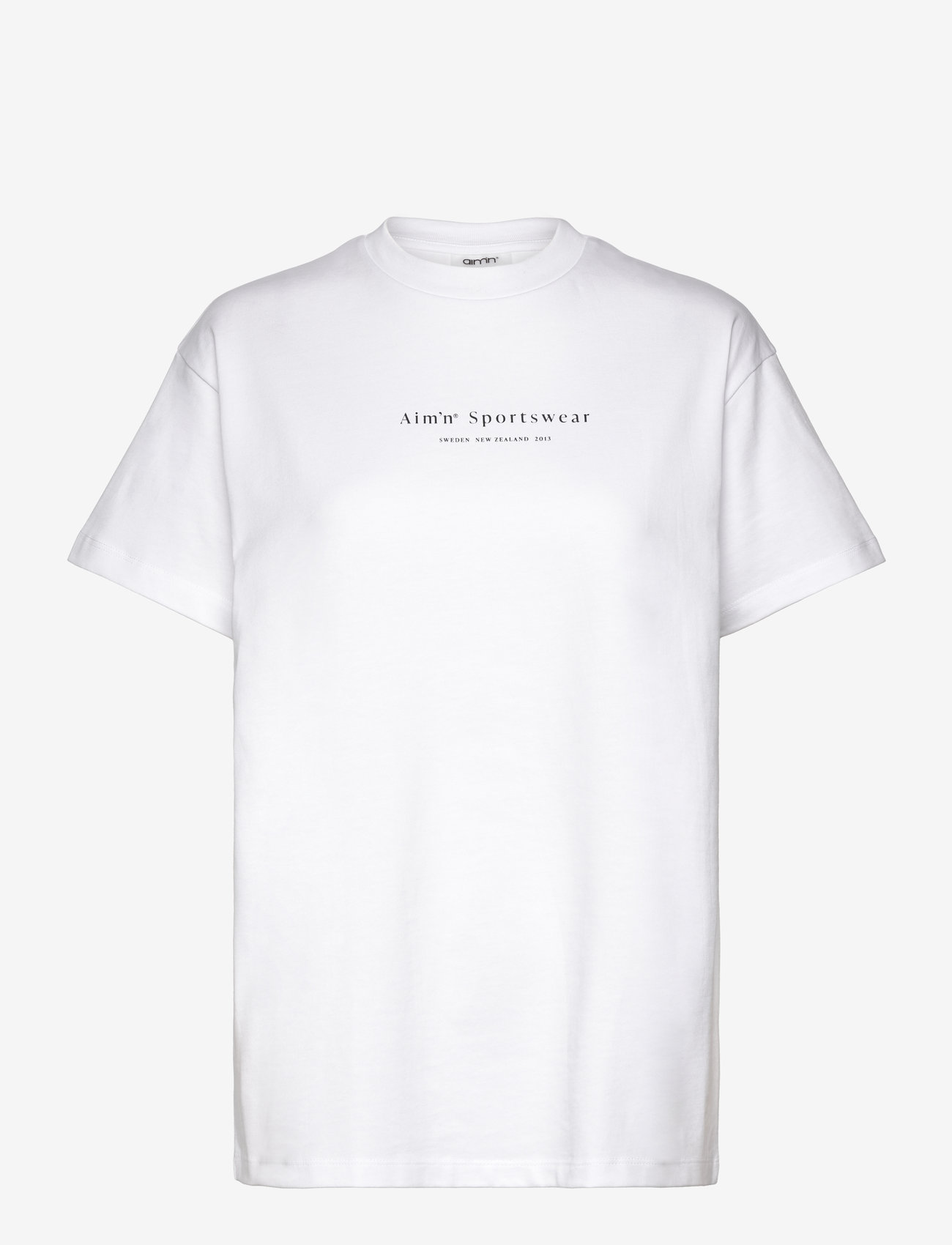 aim´n - Serif Boyfriend T-shirt - t-shirts - white - 0