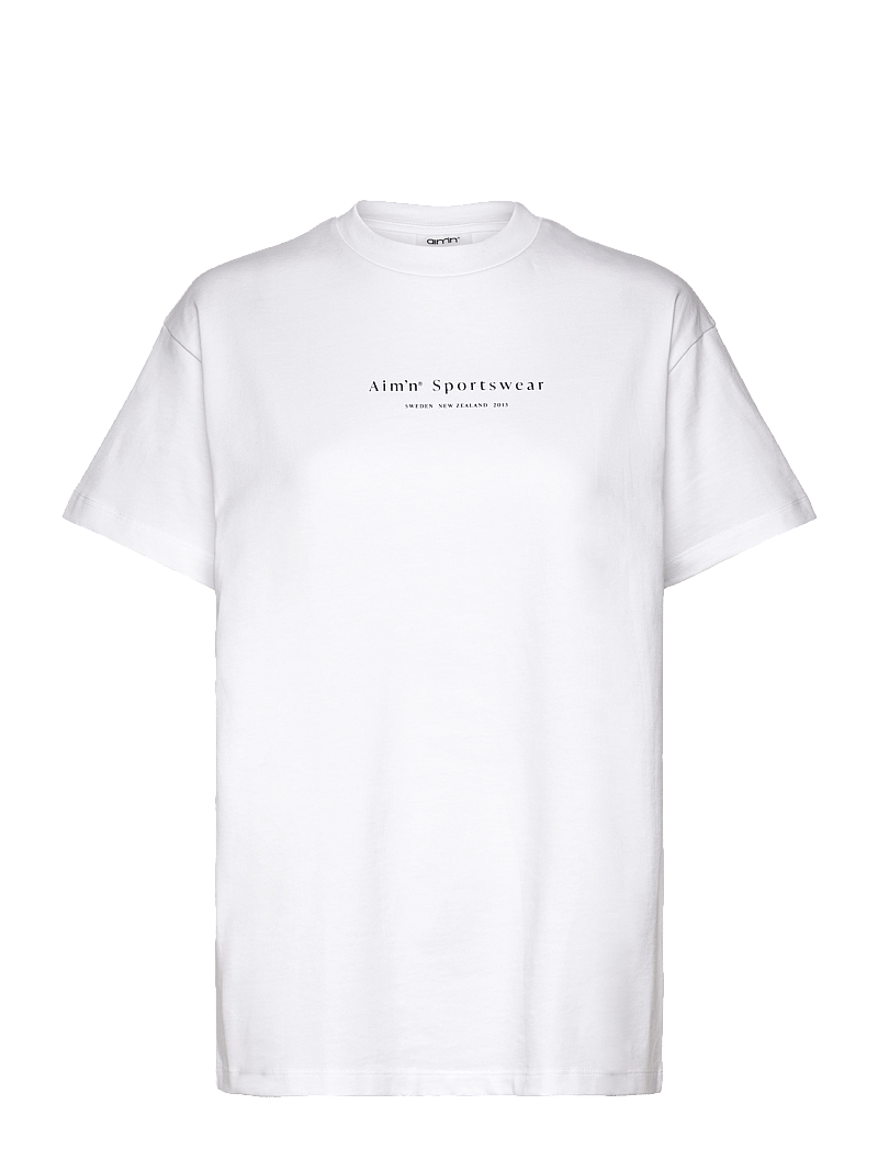 aim´n - Serif Boyfriend T-shirt - t-shirts - white - 0