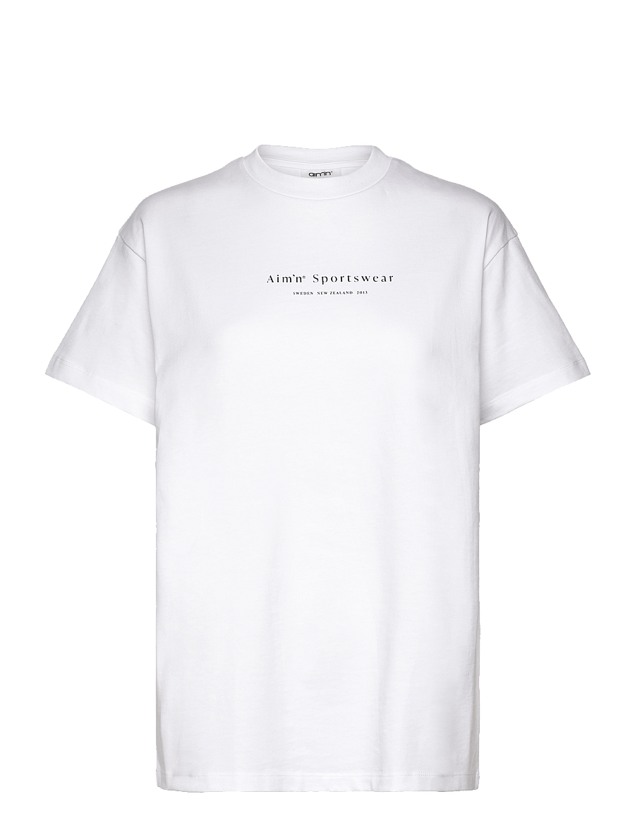aim´n - Serif Boyfriend T-shirt - t-shirts - white - 0