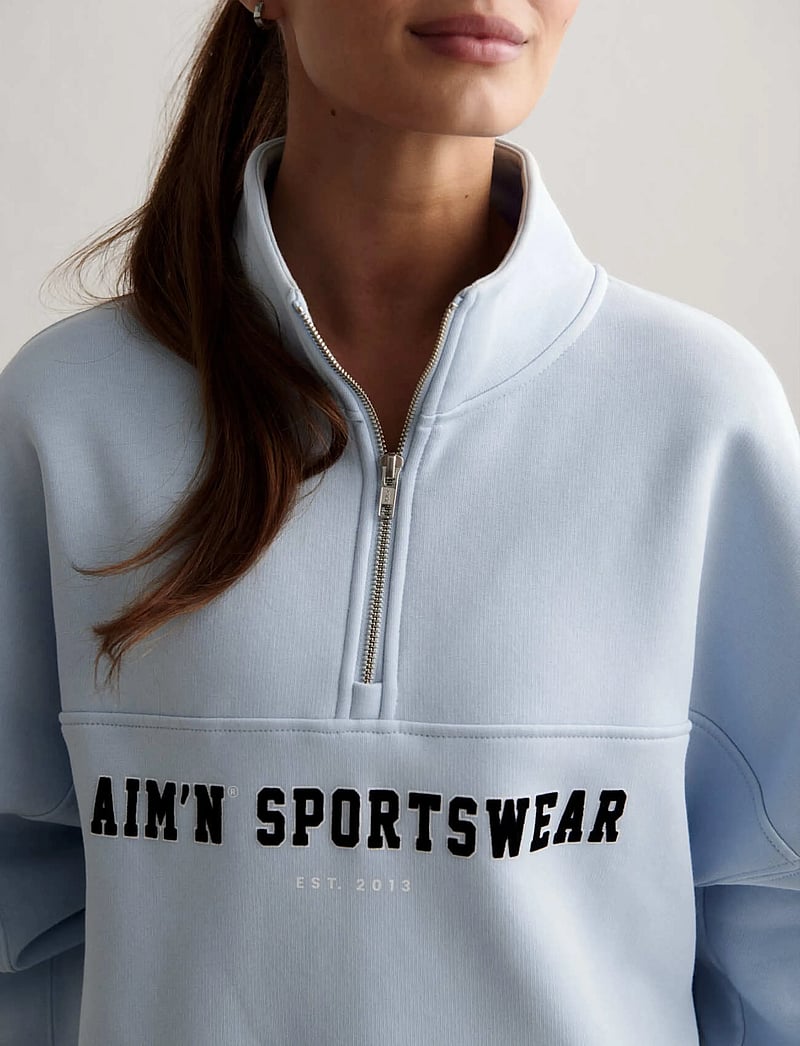 aim´n - Varsity Sweat Half Zip - tops - aura - 5