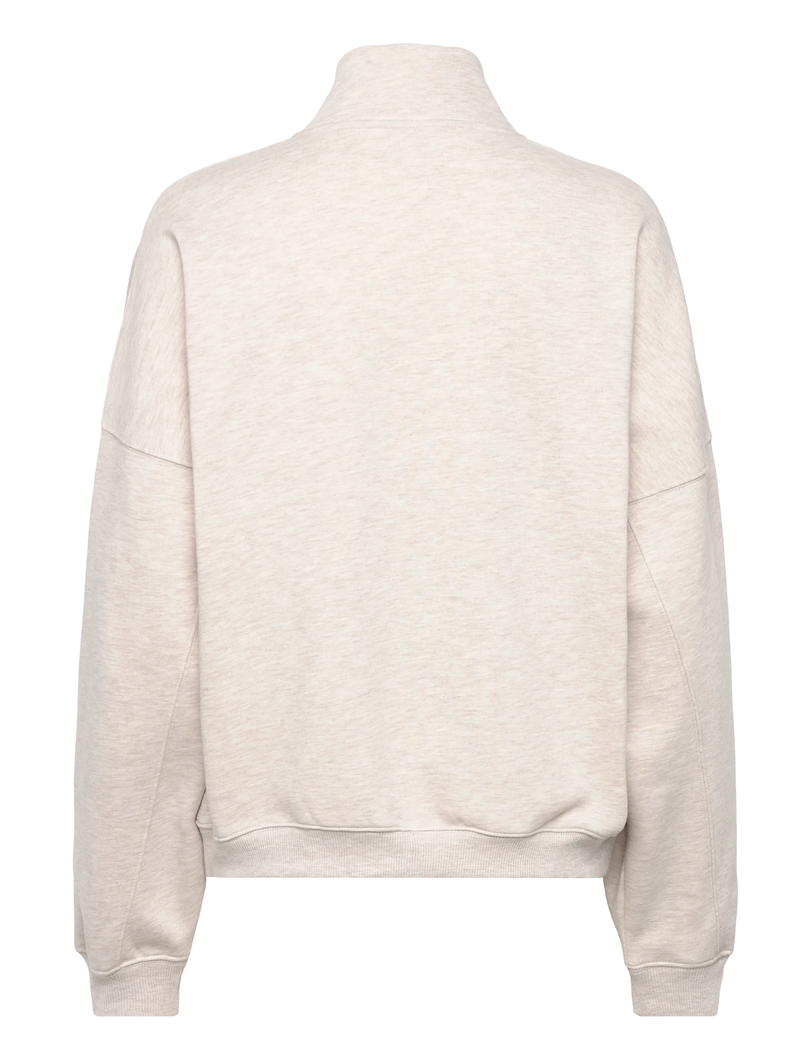 aim´n - Varsity Sweat Half Zip - tops - beige melange - 1
